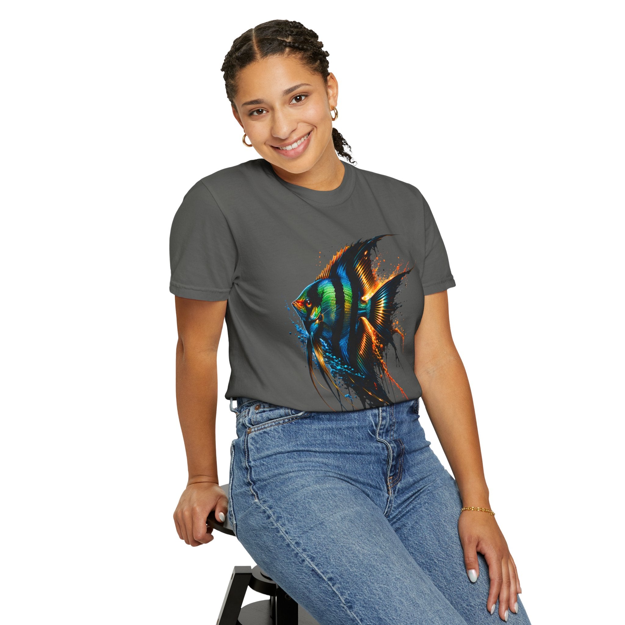 Vibrant Drip Angelfish Graphic Tee