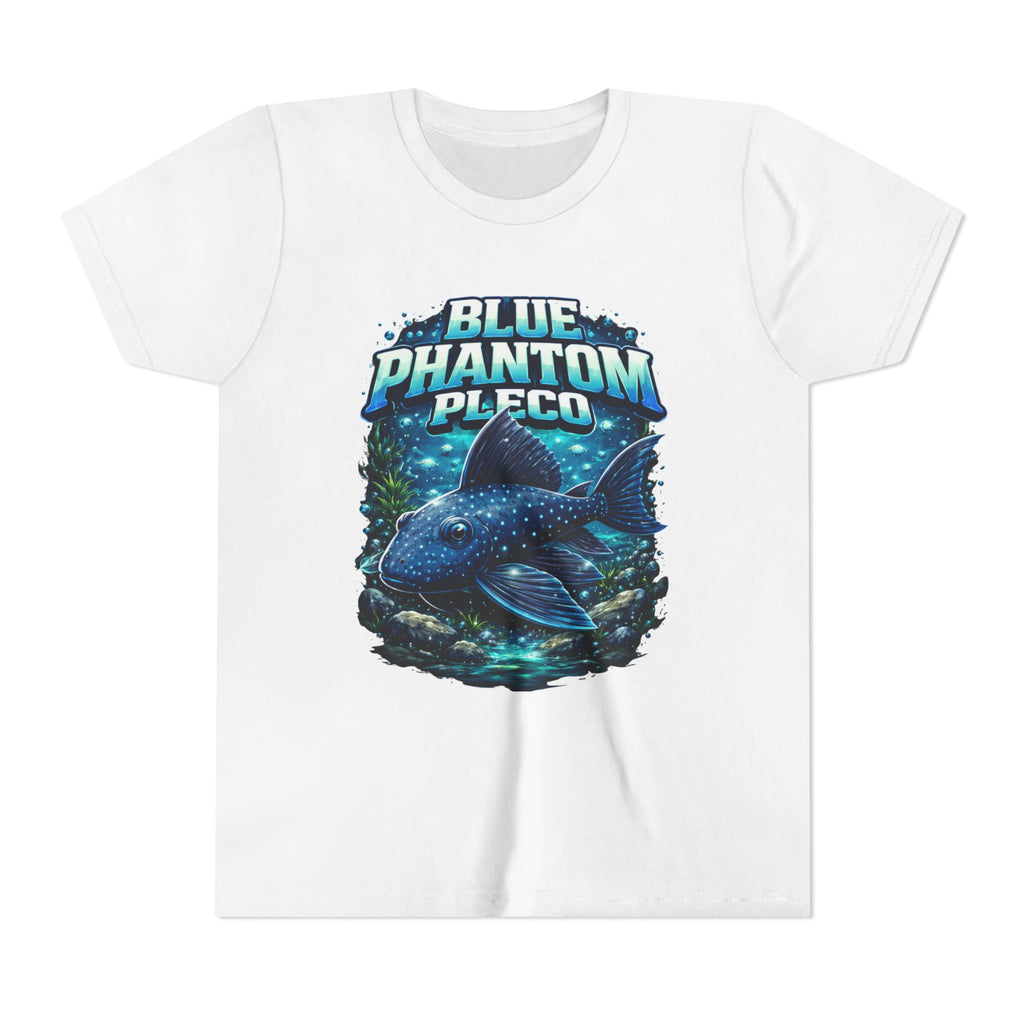 Blue Phantom Pleco Youth Tee – Kids Fish Aquarium T-Shirt