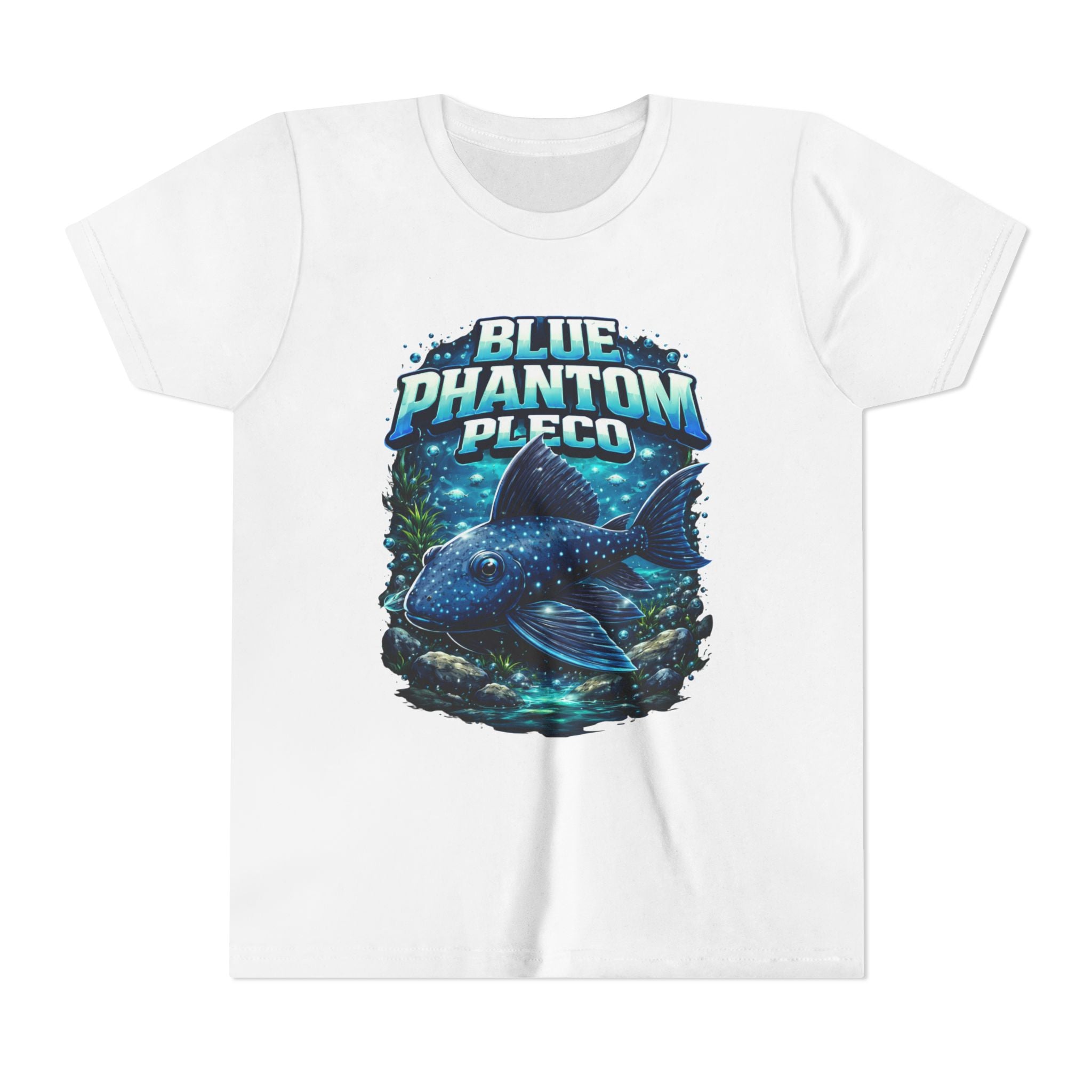 Blue Phantom Pleco Youth Tee – Kids Fish Aquarium T-Shirt