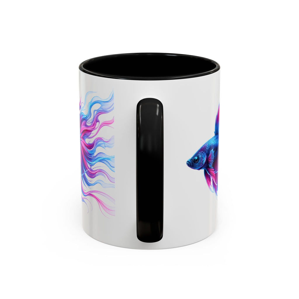 Betta Fish Accent Coffee Mug — Vibrant Neon Betta Design (11/15 oz)