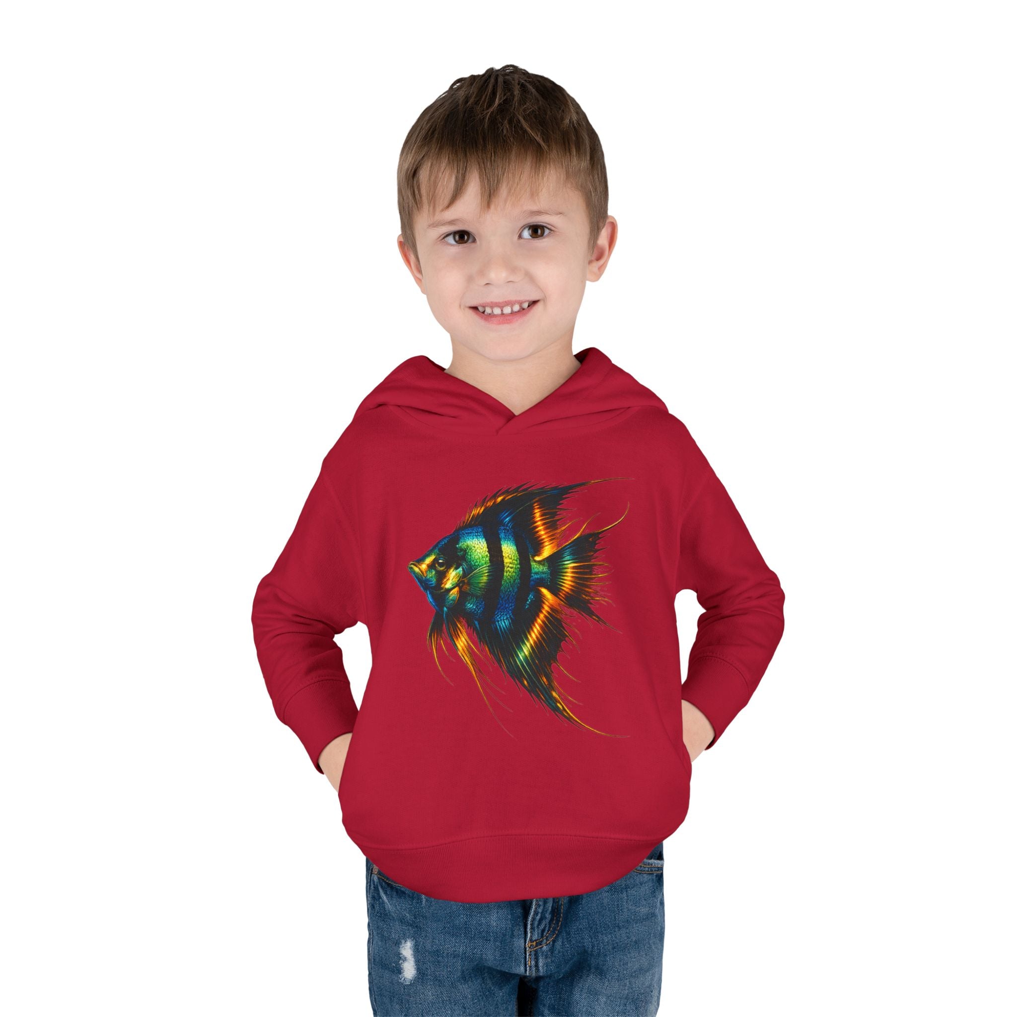 Toddler Hoodie with Colorful Angelfish Graphic