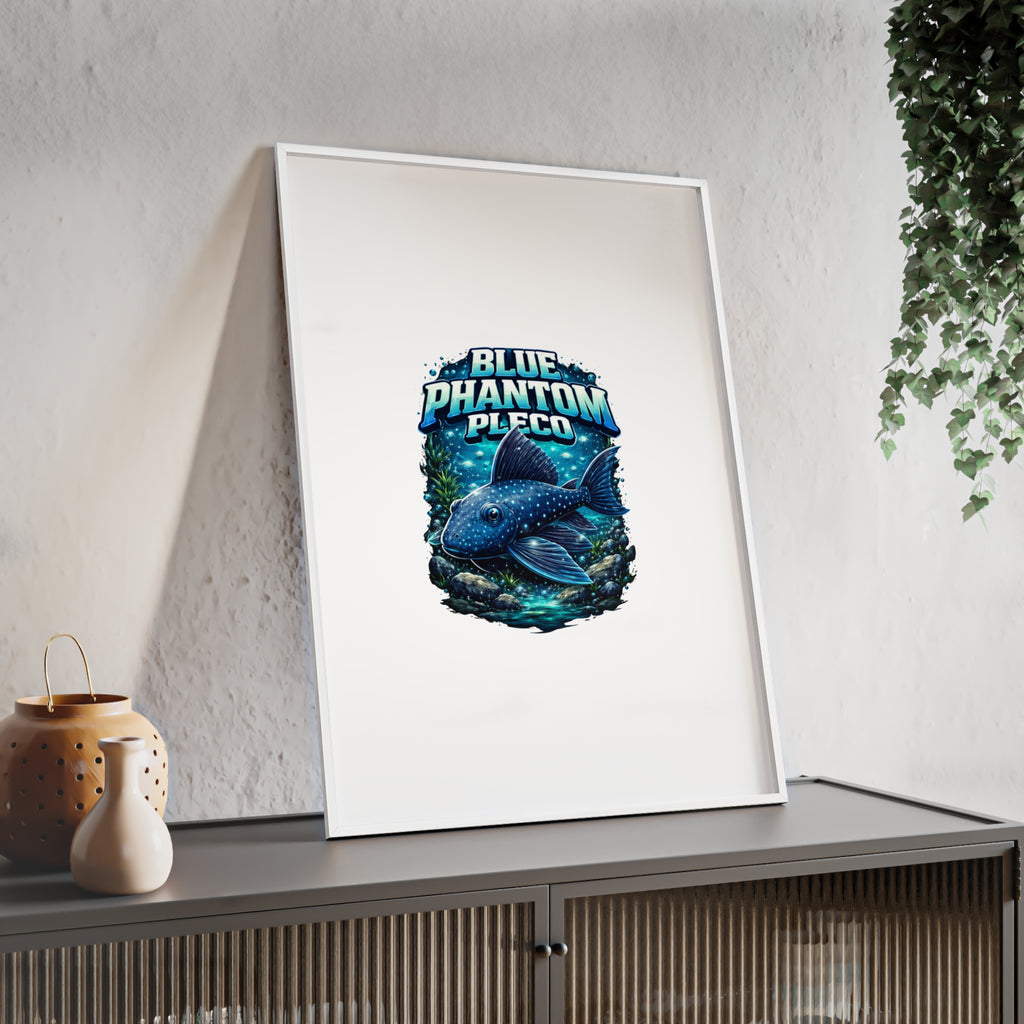 Blue Phantom Pleco Poster — Framed Aquarium Fish Wall Art