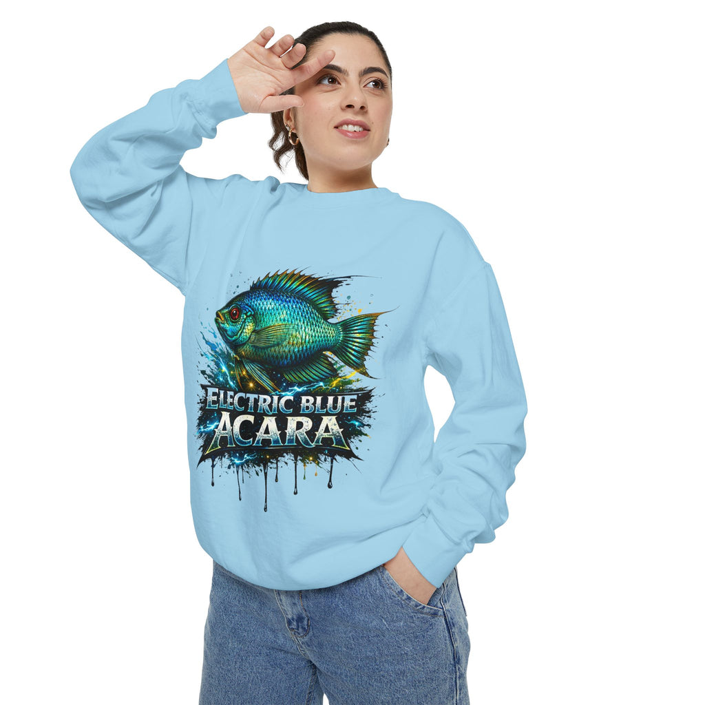 Electric Blue Acara – Garment-Dyed Premium Sweatshirt