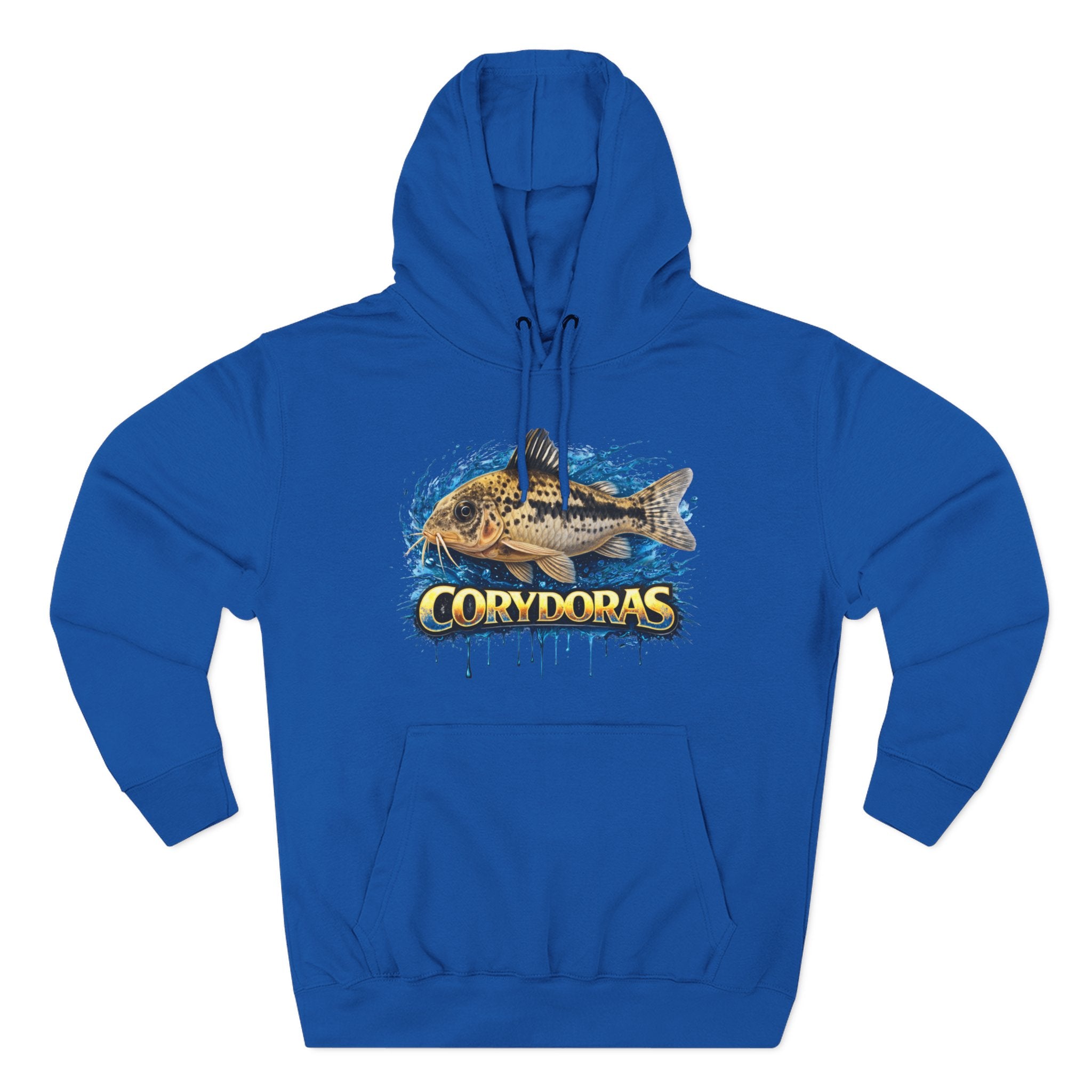 Peppered Corydoras Midweight Fleece Hoodie — Aquatic Catfish Illustration Pullover