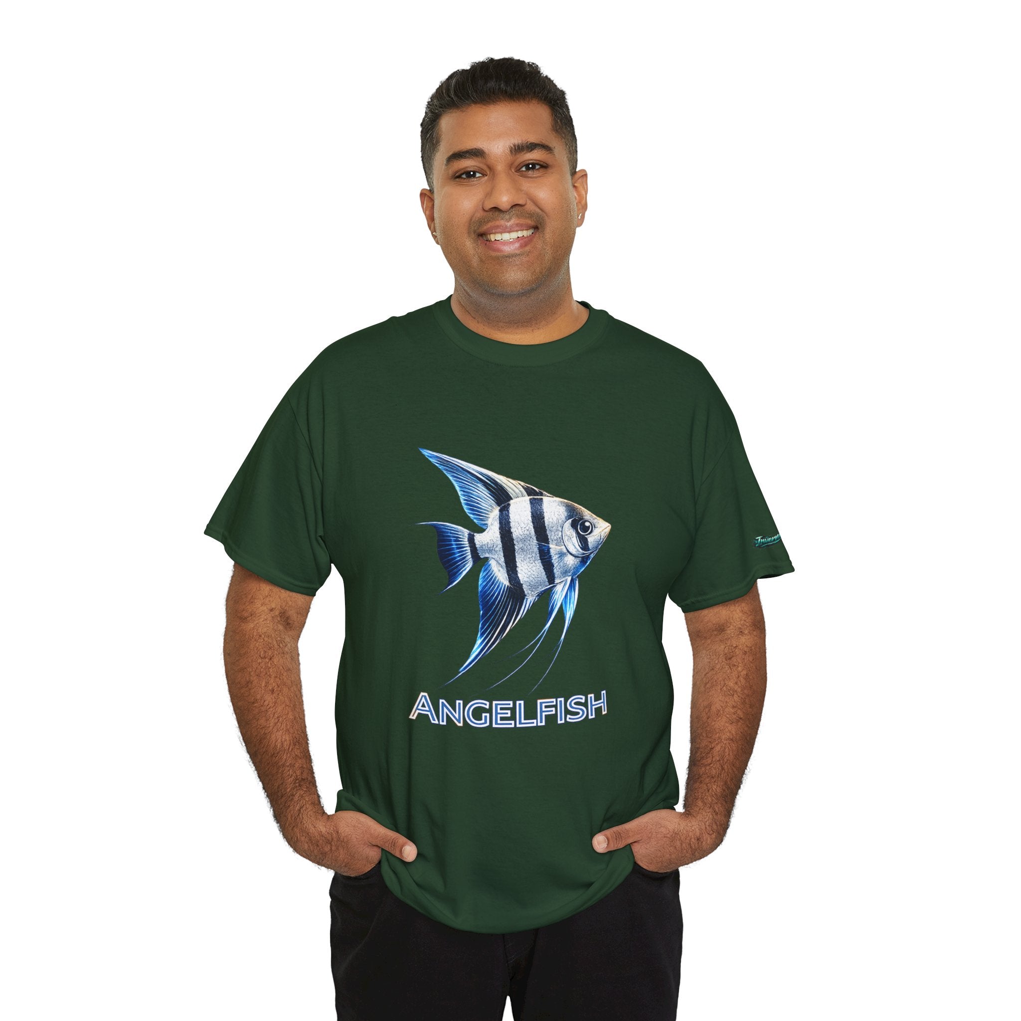 Angelfish Graphic Tee — Blue Tropical Fish Shirt