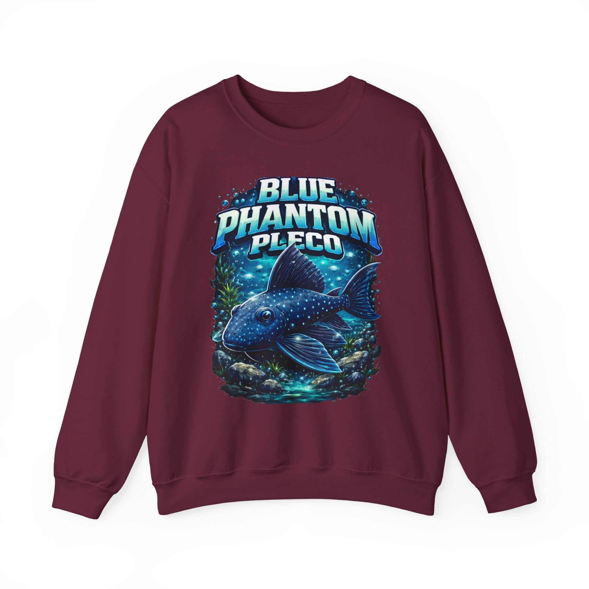 Blue Phantom Pleco Crewneck Sweatshirt – Aquatic Fish Graphic Pullover