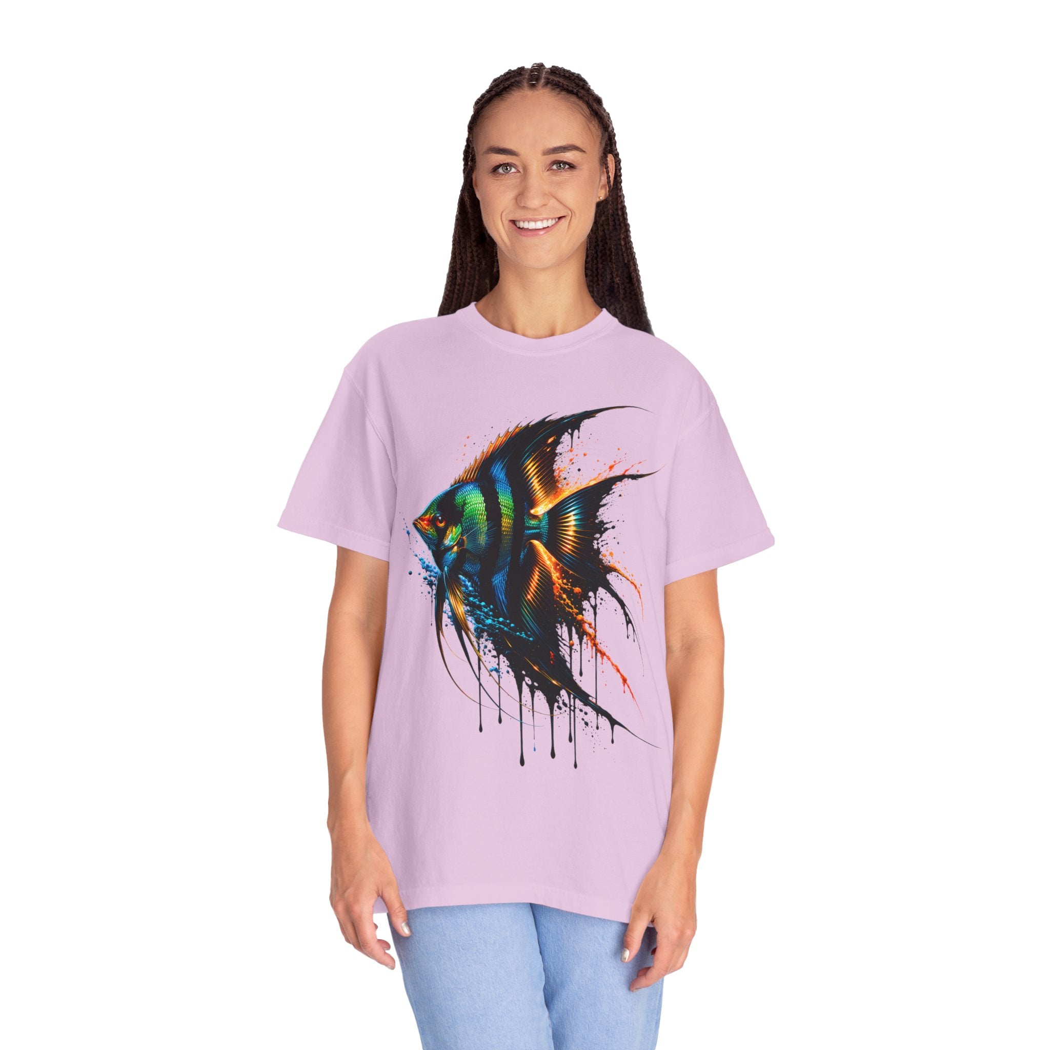 Vibrant Drip Angelfish Graphic Tee