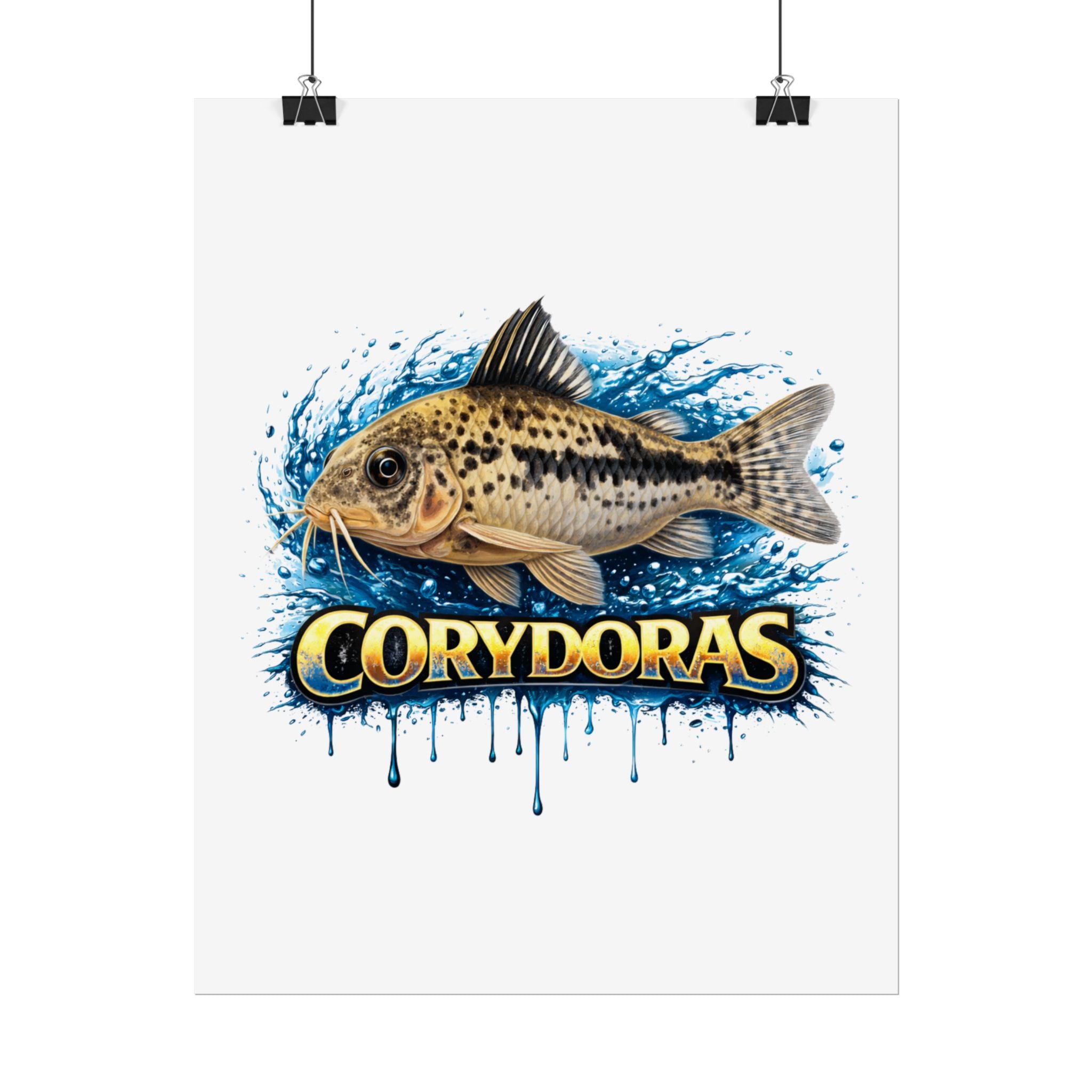 Corydoras Aquarium Fish Poster — Rolled Decorative Wall Art for Fishkeepers