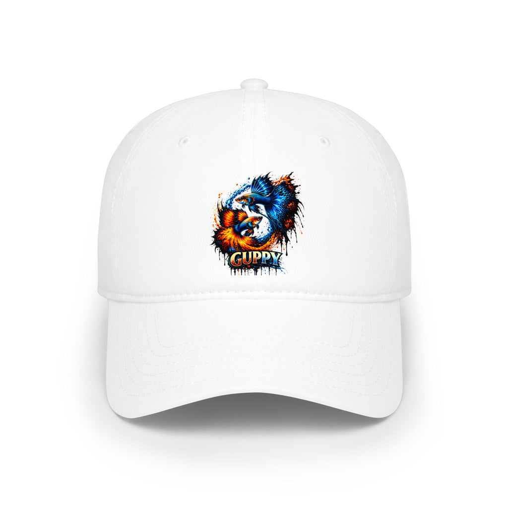 Low Profile Cap — Colorful Grunge Fish 'Guppy' Embroidered Hat