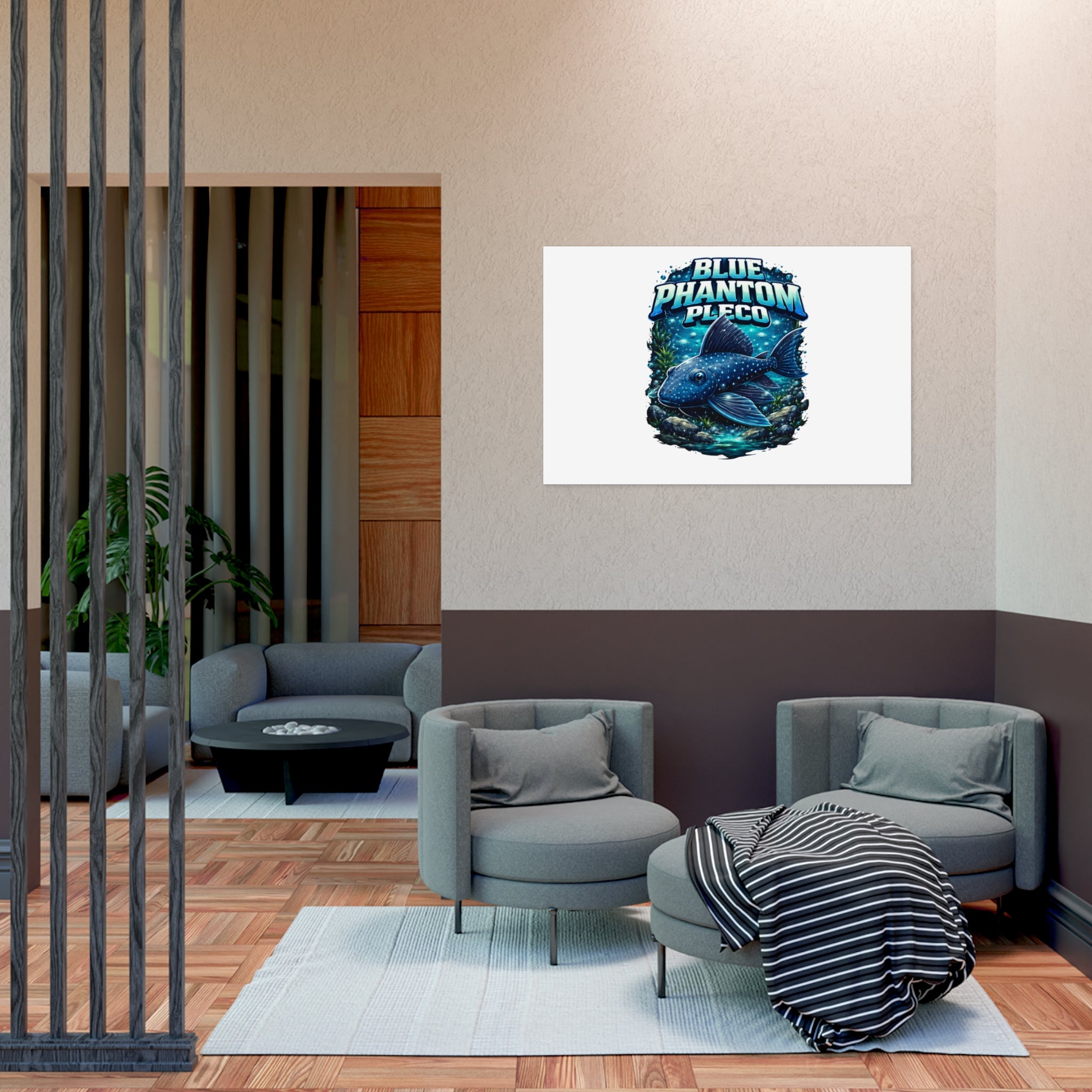 Blue Phantom Pleco L-128 – Premium Uncoated Matte Poster