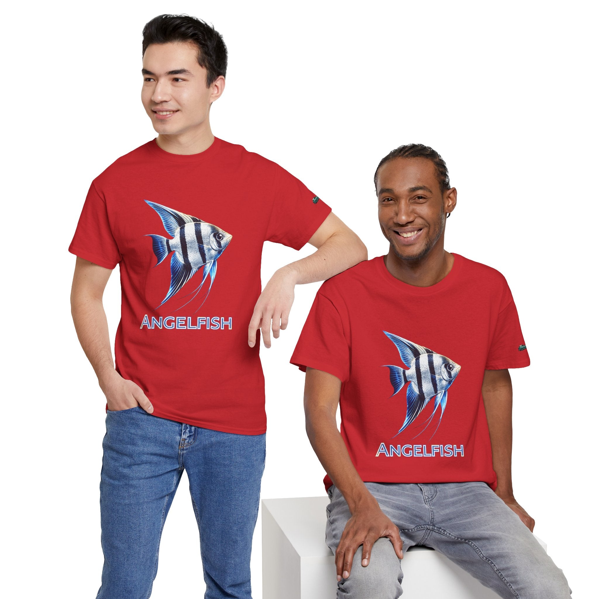 Angelfish Graphic Tee — Blue Tropical Fish Shirt