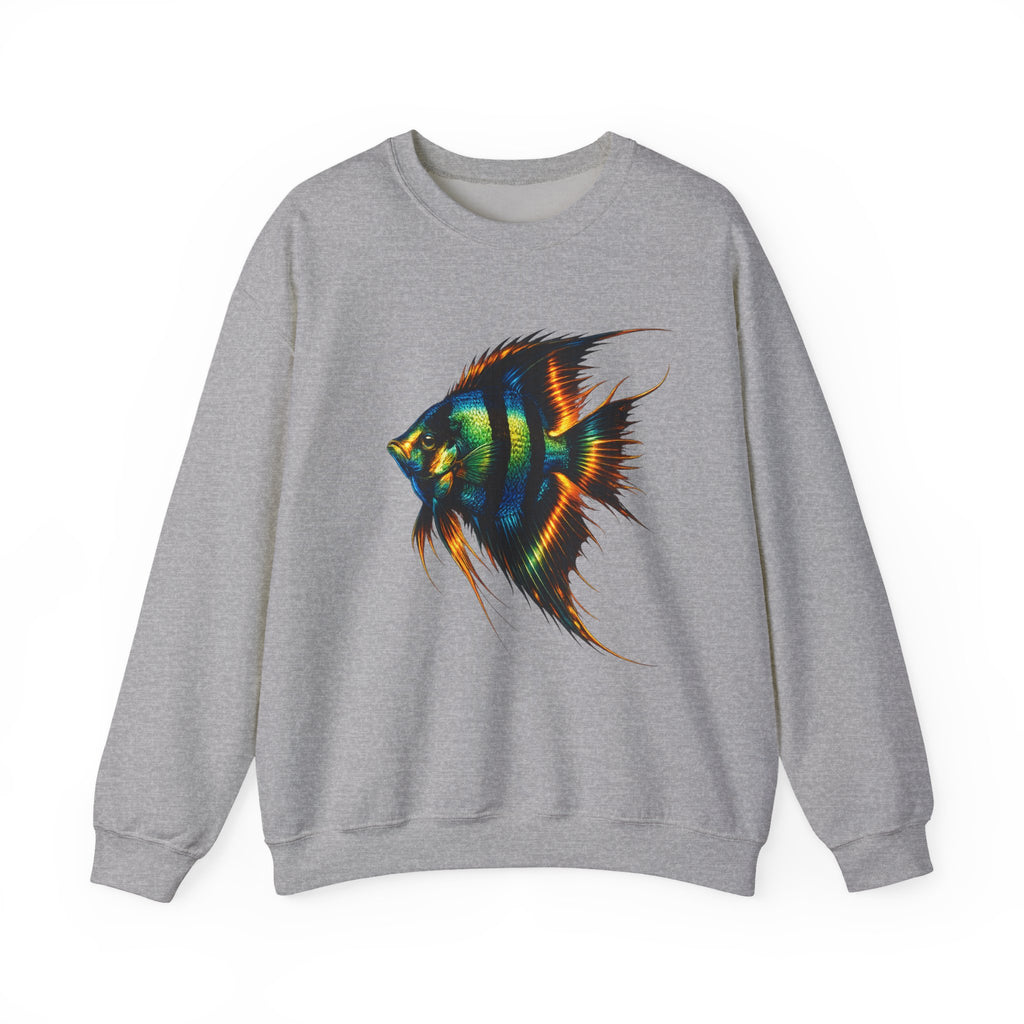 Angelfish Graphic Sweatshirt — Colorful Tropical Fish Crewneck