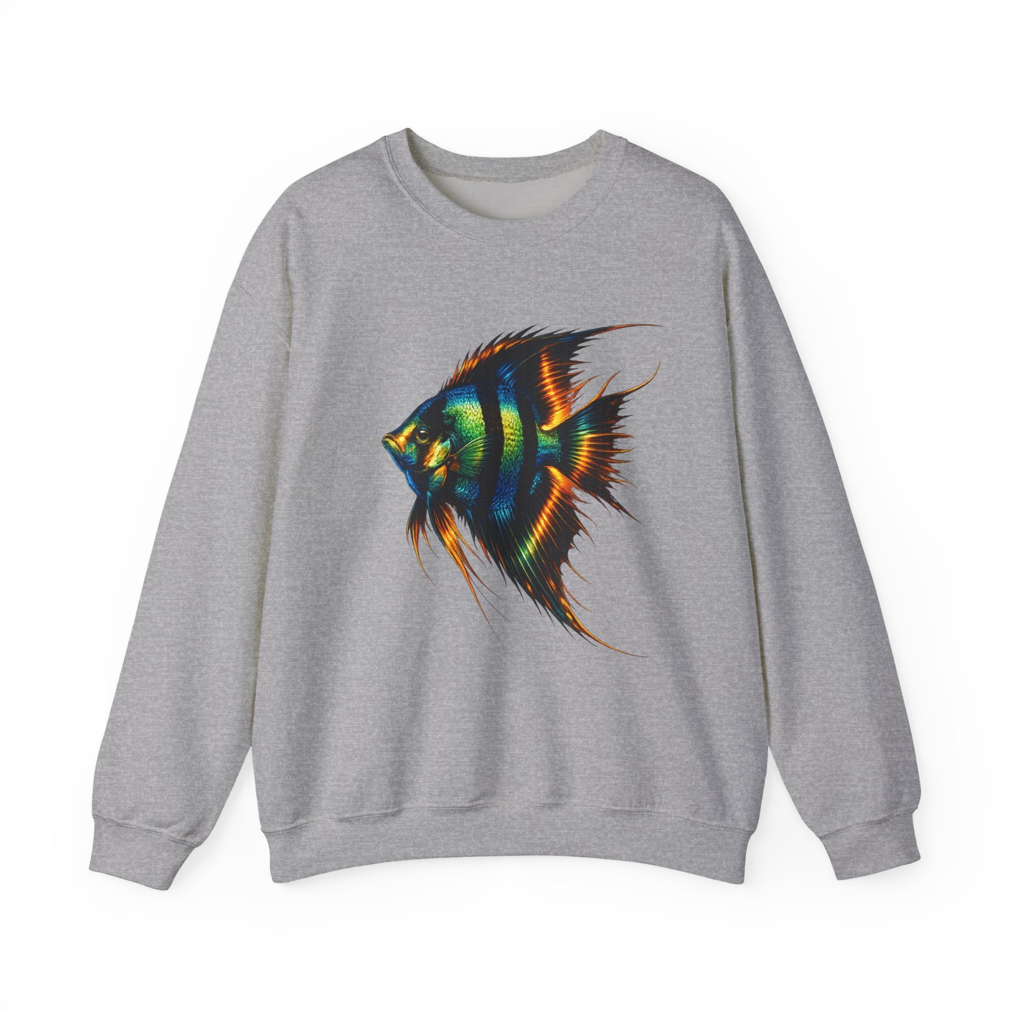 Angelfish Graphic Sweatshirt — Colorful Tropical Fish Crewneck