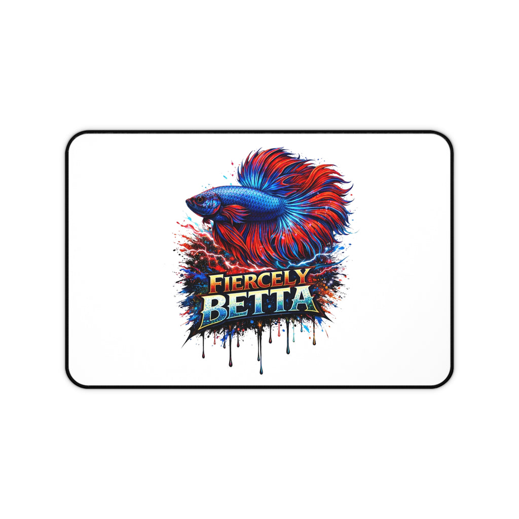 Betta Fish Desk Mat — 'Fiercely Betta' Colorful Aquarium Mouse Pad