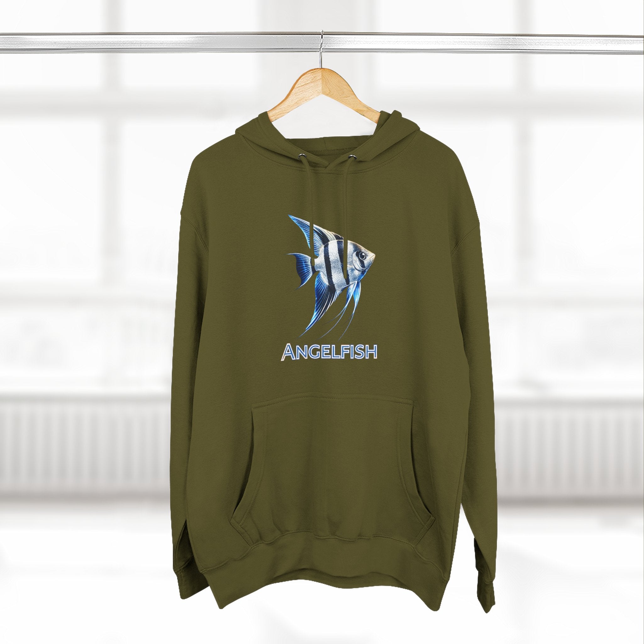 Angelfish Graphic Hoodie — Blue Aquarium Fish Pullover