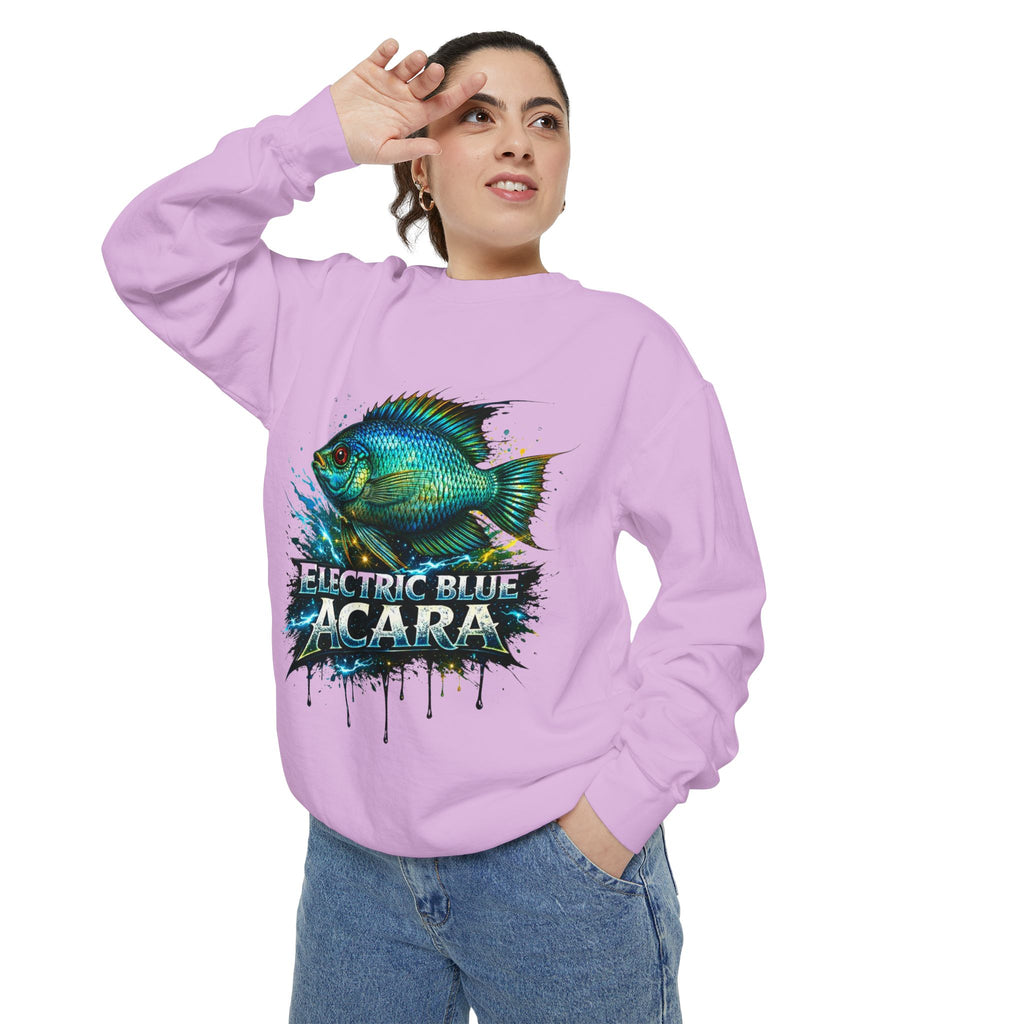 Electric Blue Acara – Garment-Dyed Premium Sweatshirt