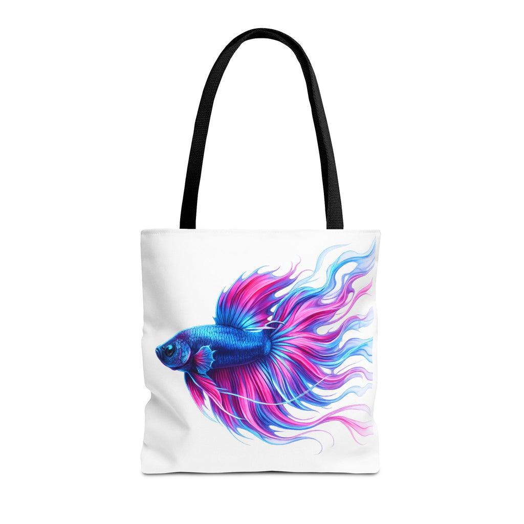 Colorful Betta Fish Tote Bag — Vibrant Blue & Pink Aquatic Art Beach Tote