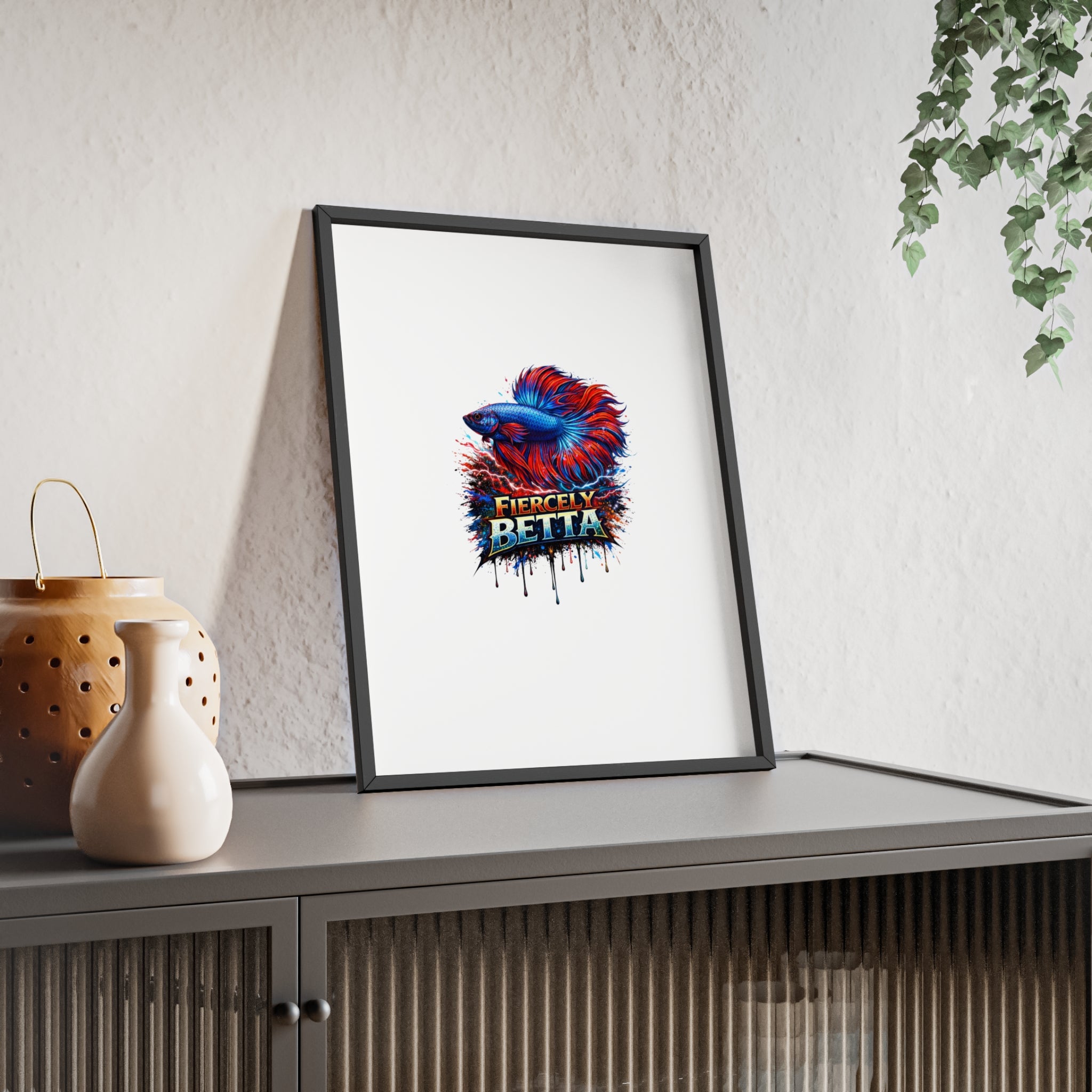 Fiercely Betta Framed Poster — Colorful Betta Fish Wall Art