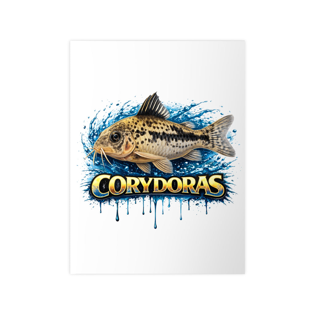 Peppered Cory Photopaper Poster — Colorful Aquarium Catfish Art Print