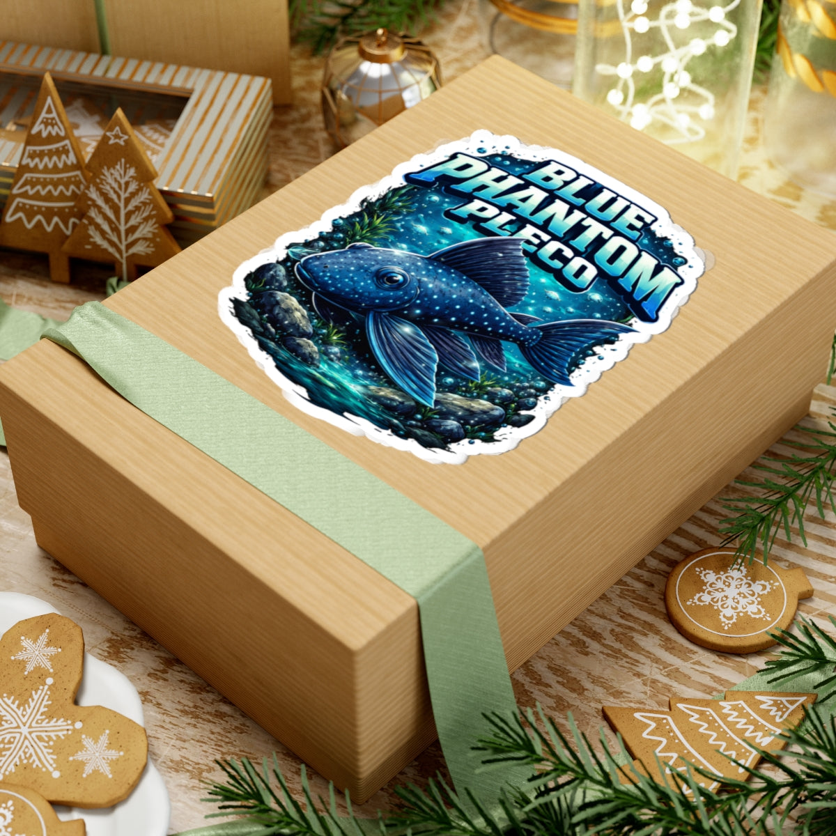 Blue Phantom Pleco Sticker — Aquarium Fish Decal