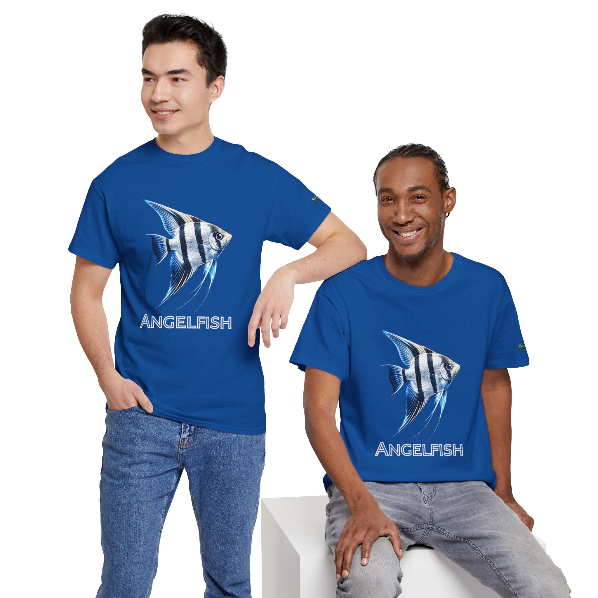 Angelfish Graphic Tee — Blue Tropical Fish Shirt