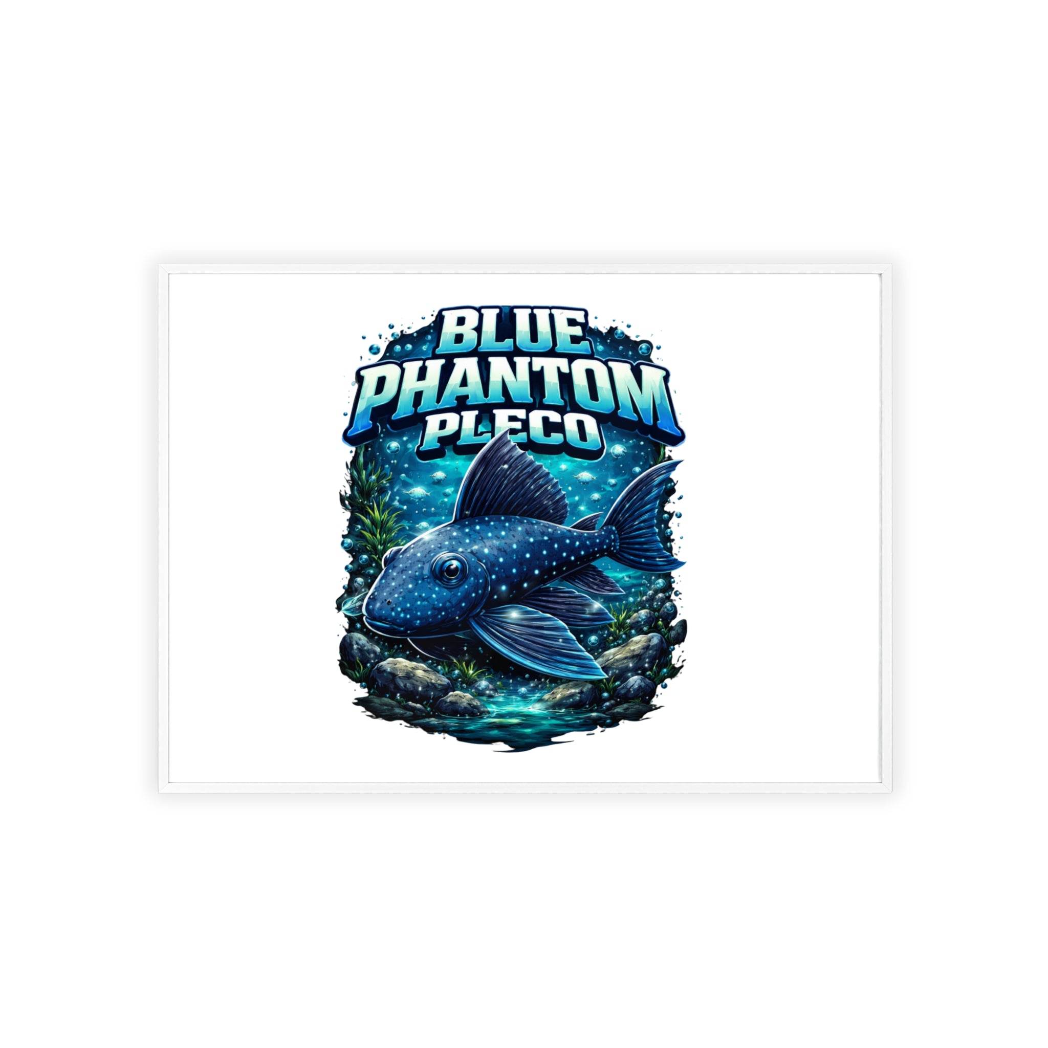 Blue Phantom Pleco Poster — Framed Aquarium Fish Wall Art