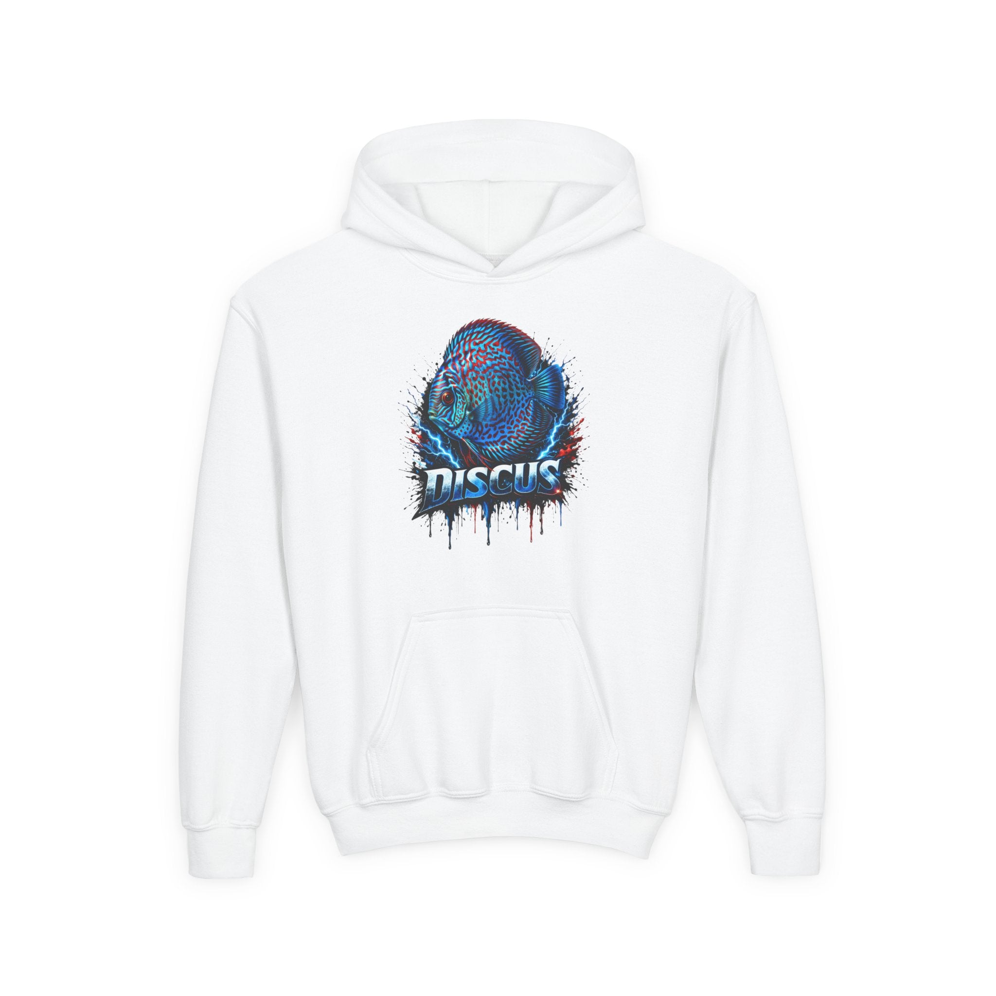 Youth Hoodie — Colorful Discus Fish Graphic Pullover