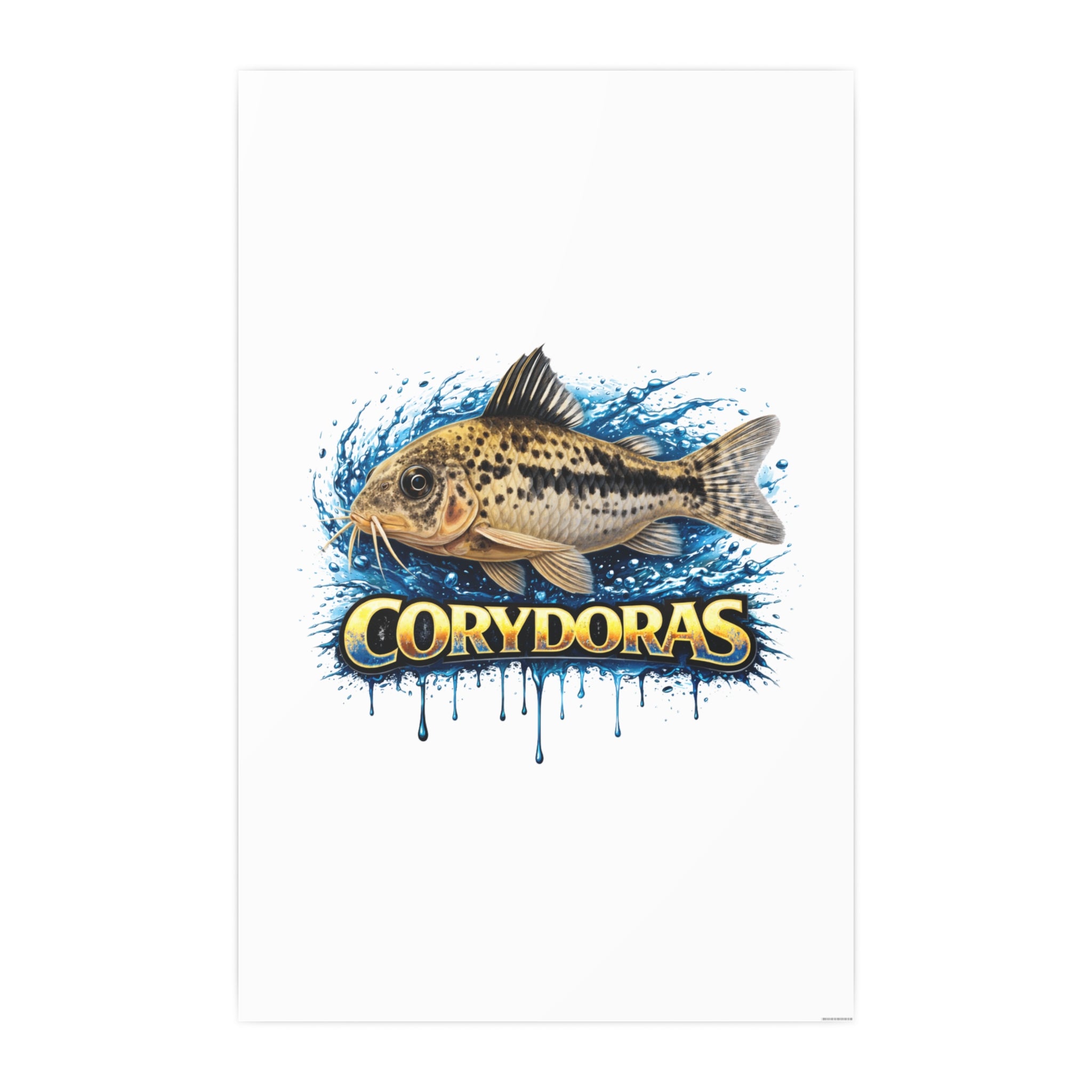 Peppered Corydoras Fish Art Poster — Vibrant Aquarium Print