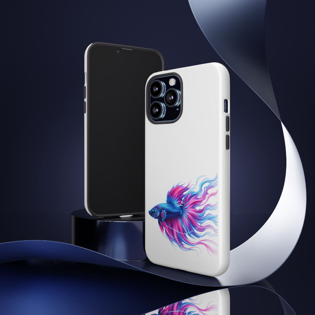 Betta Fish Tough Phone Case — Colorful Watercolor Fish Protective Cover