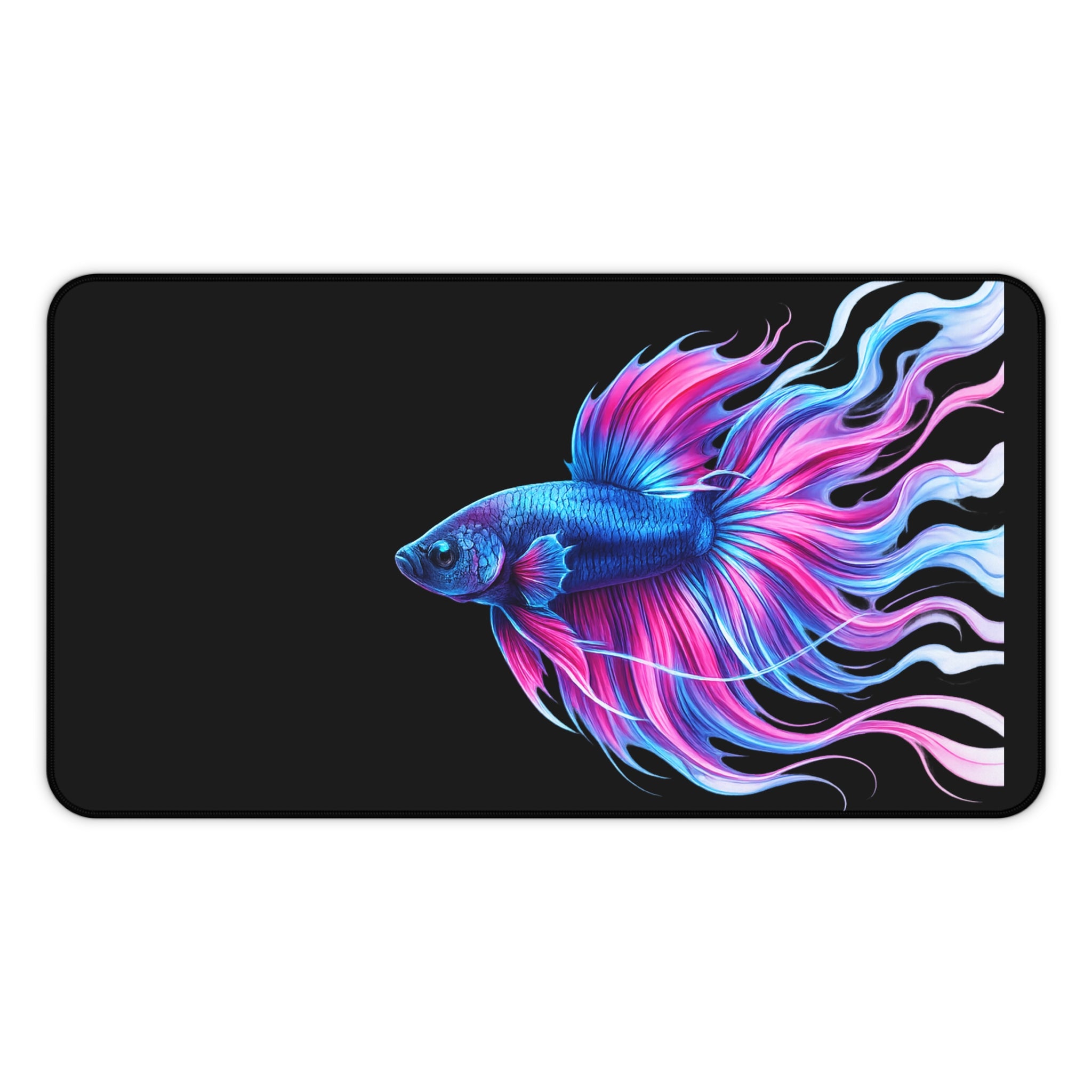 Betta Fish Desk Mat — Neon Aquatic Mouse Pad for Gamers & Home Offices