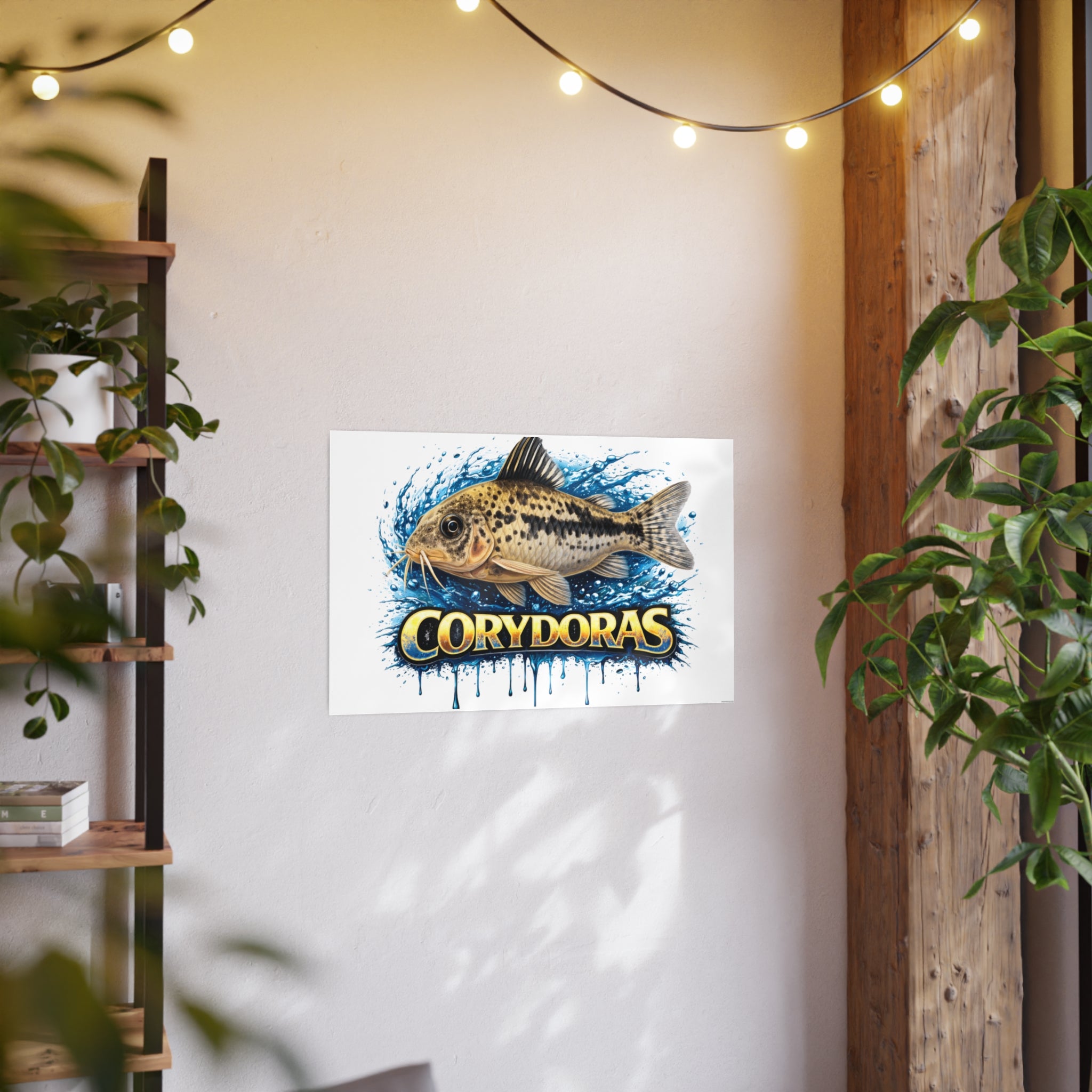 Peppered Corydoras Fish Art Poster — Vibrant Aquarium Print