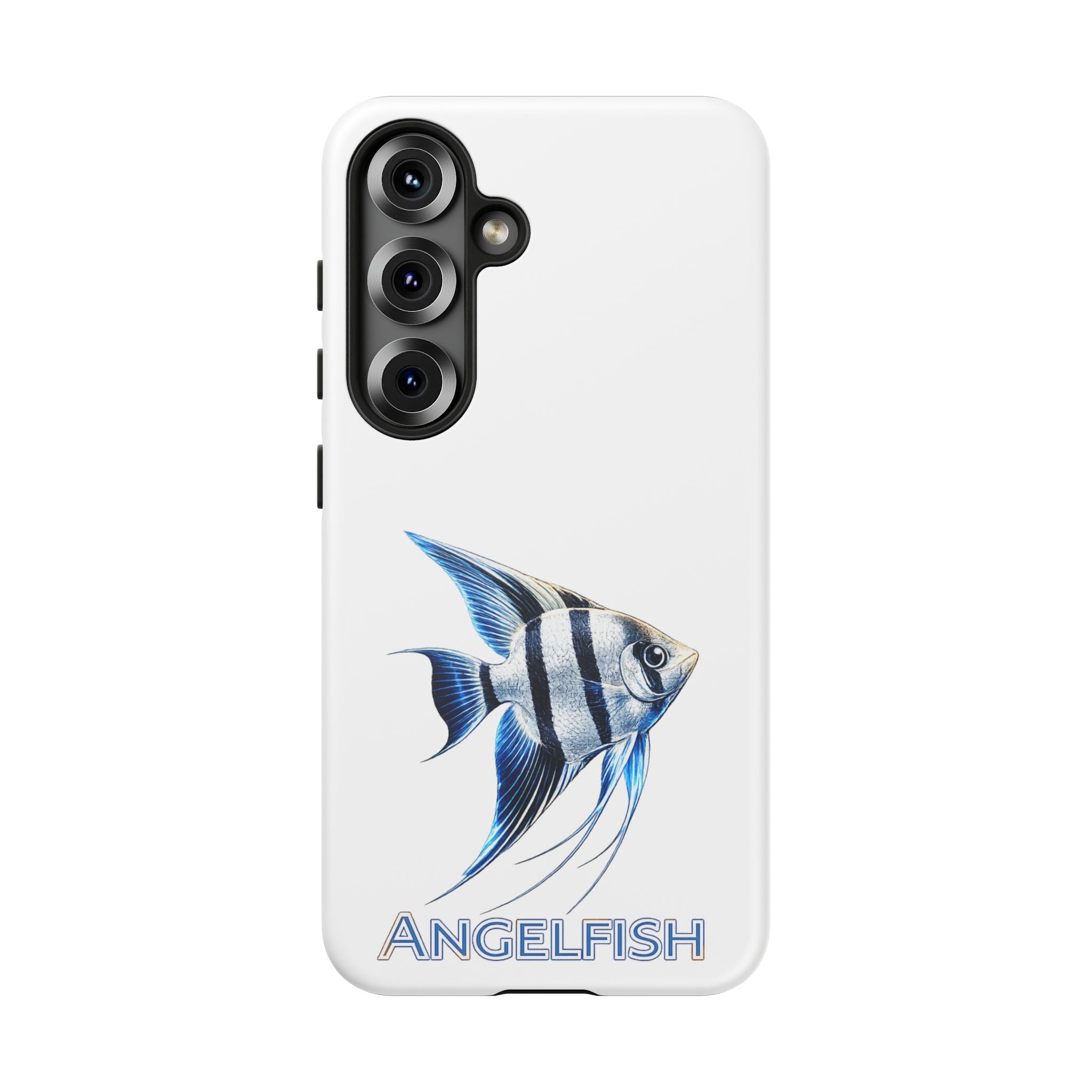 Angelfish Tough Phone Case – Durable Protective Case with Blue Tropical Fish Design