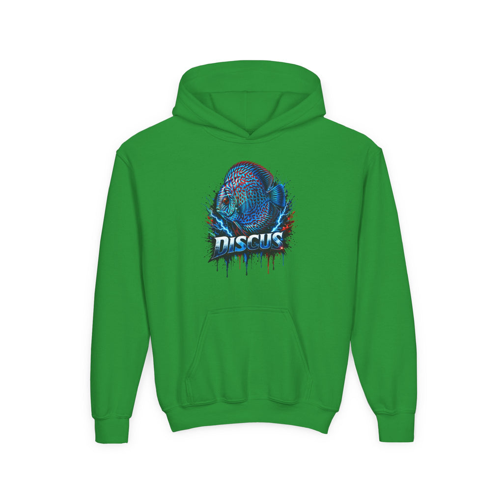 Youth Hoodie — Colorful Discus Fish Graphic Pullover