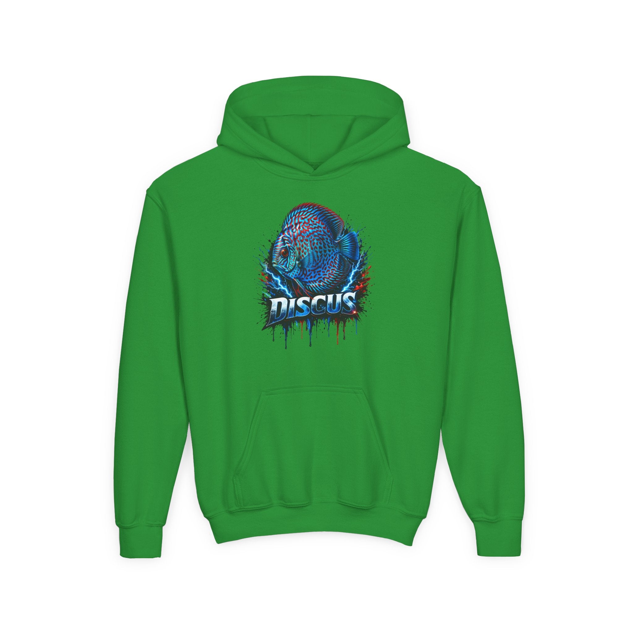 Youth Hoodie — Colorful Discus Fish Graphic Pullover