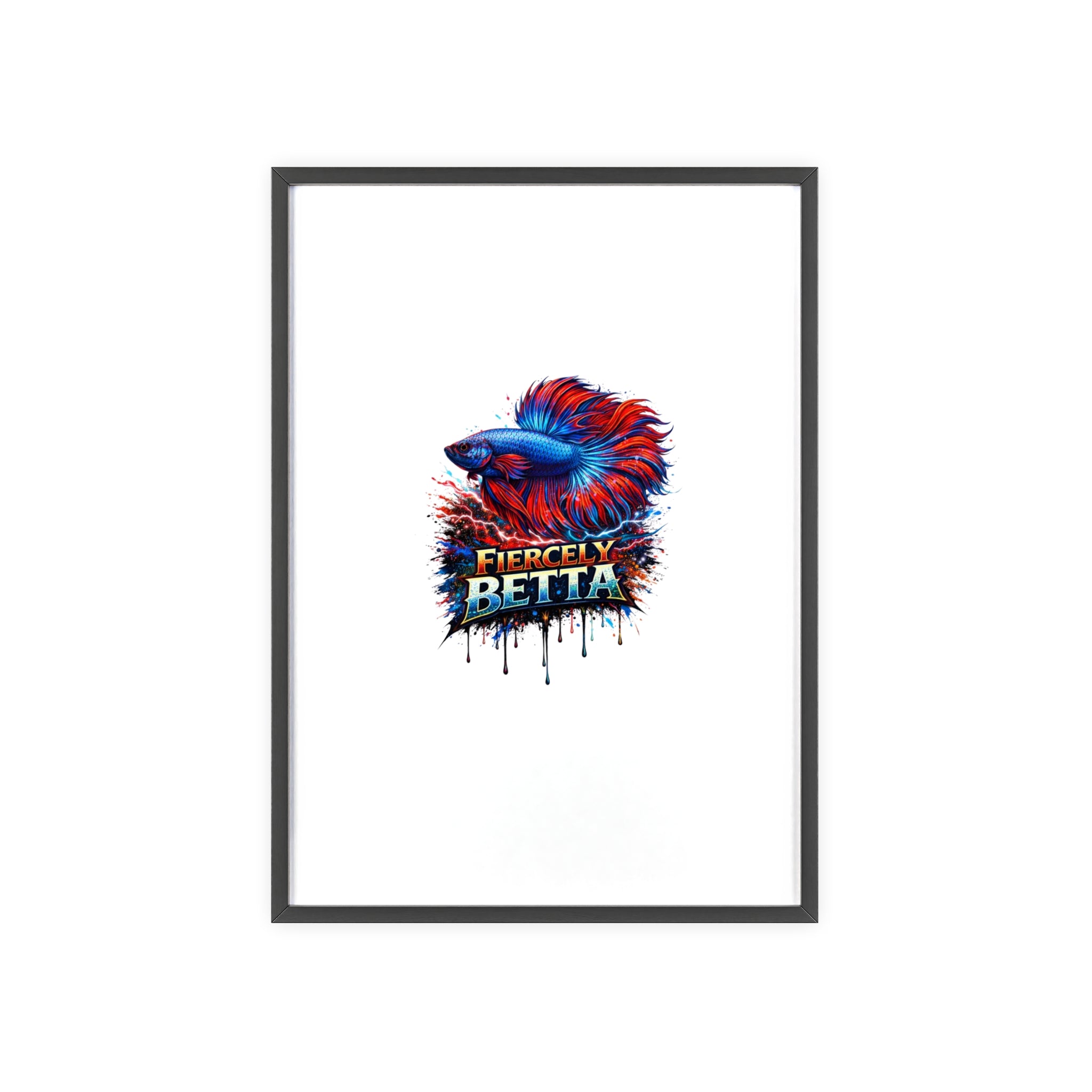 Fiercely Betta Framed Poster — Colorful Betta Fish Wall Art