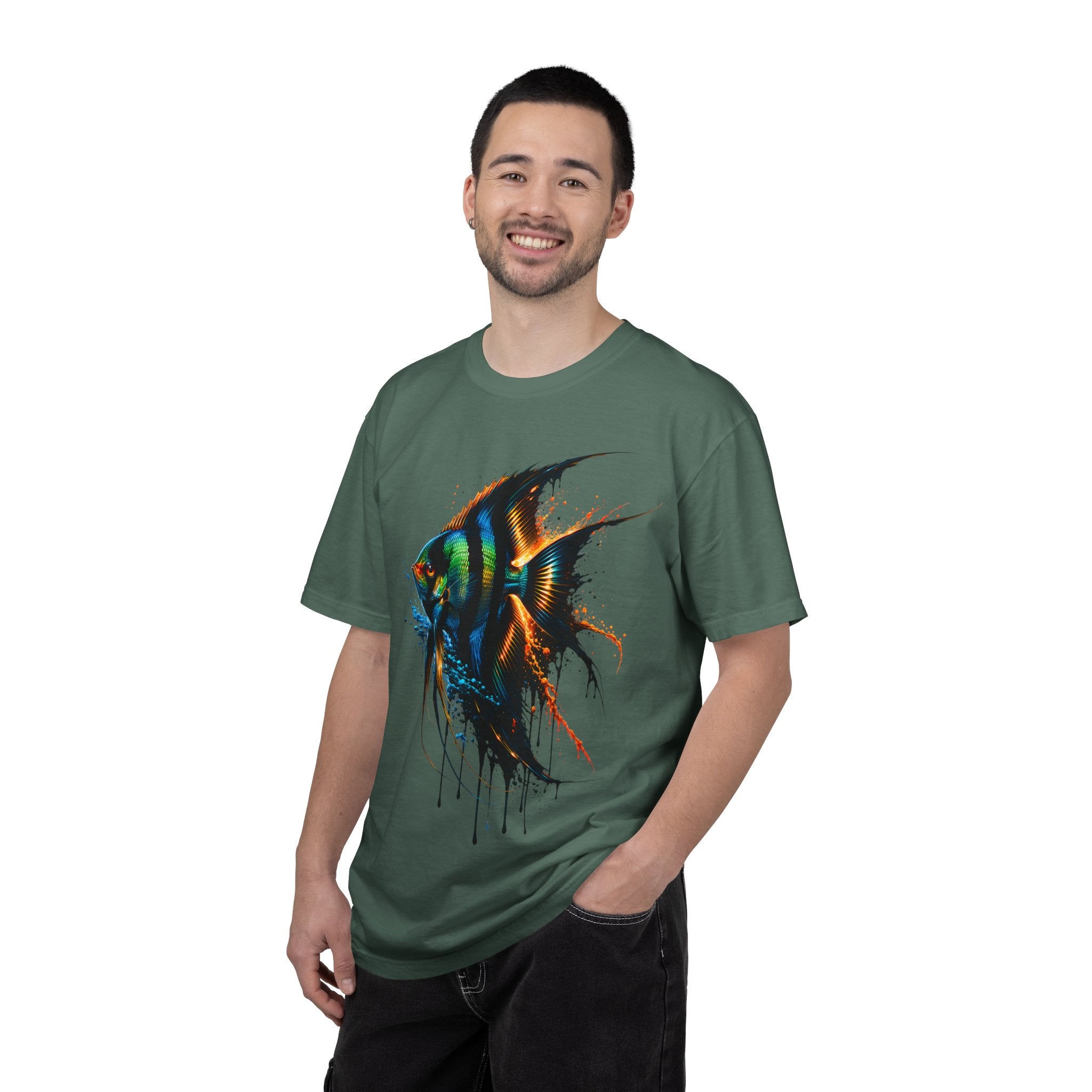 Vibrant Drip Angelfish Graphic Tee