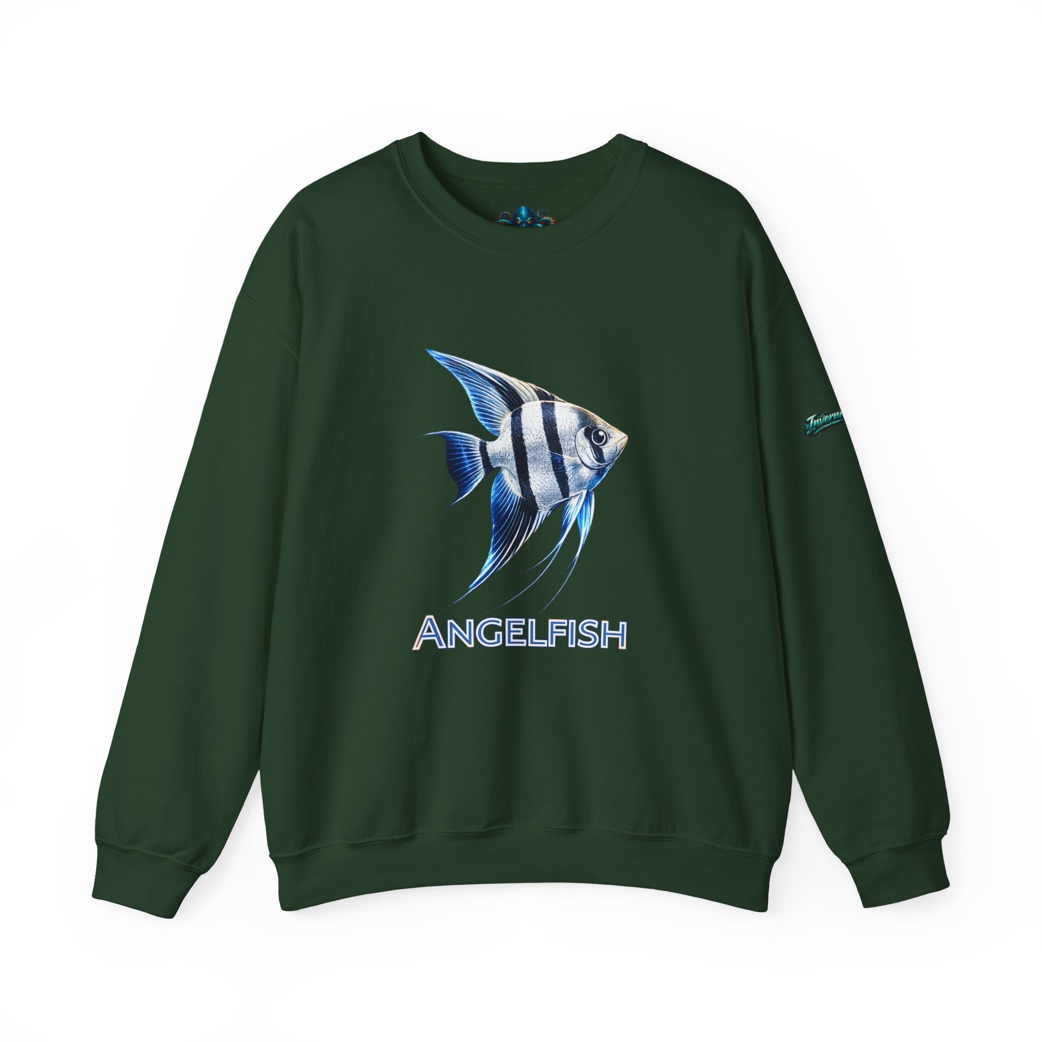 Angelfish Crewneck Sweatshirt — Blue Tropical Fish Graphic