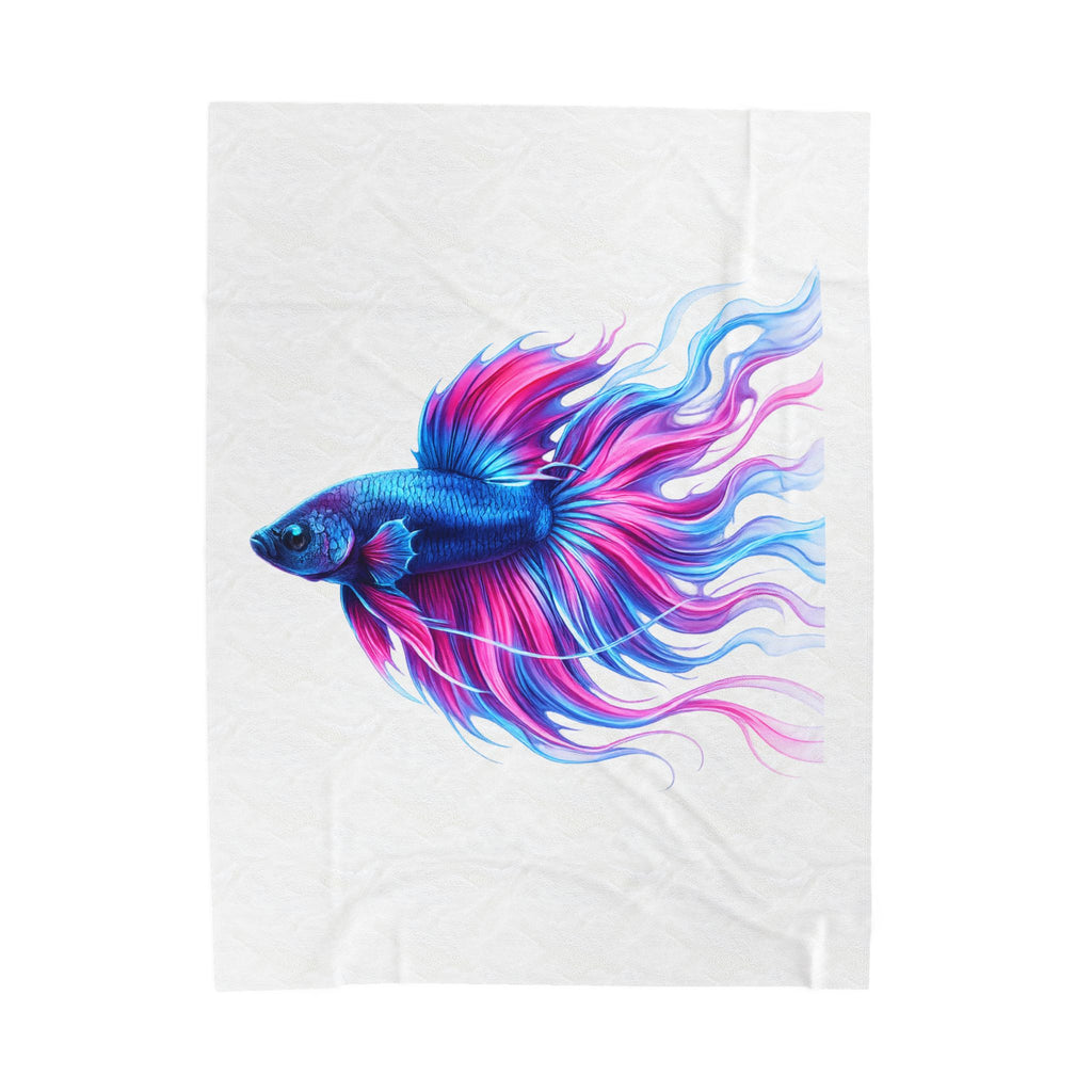 Velveteen Plush Blanket — Electric Paint Betta