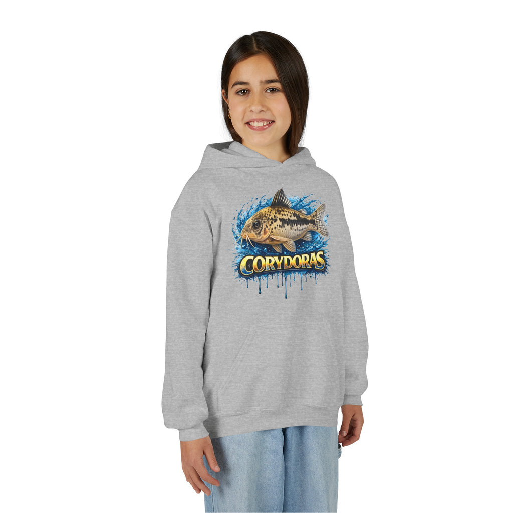 Corydoras Fish Youth Hoodie — Colorful Aquarium Catfish Design