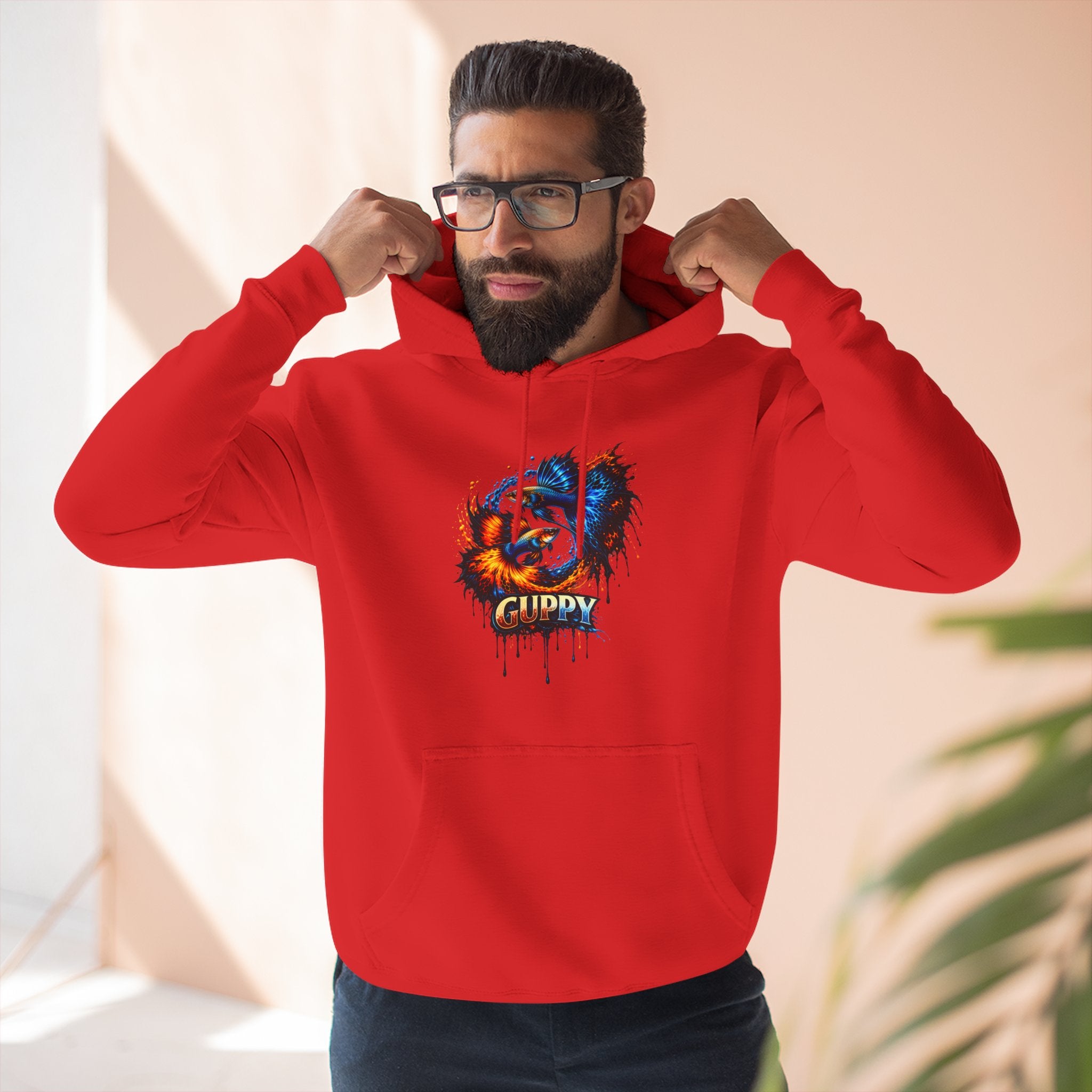 Fire & Ice Guppy – Premium Three-Panel Fleece Hoodie