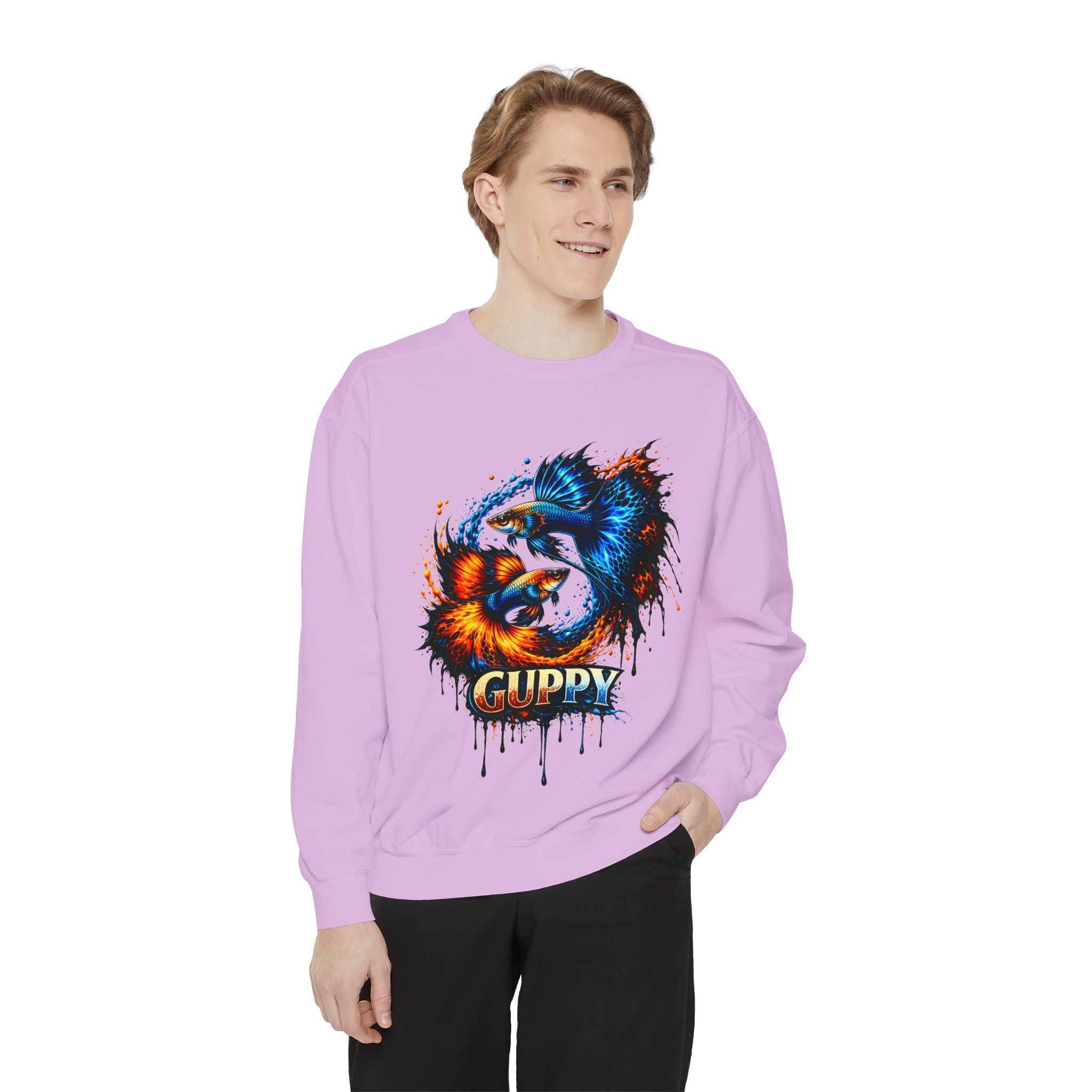 Fire & Ice Guppy – Premium "Neon Flare" Garment-Dyed Sweatshirt