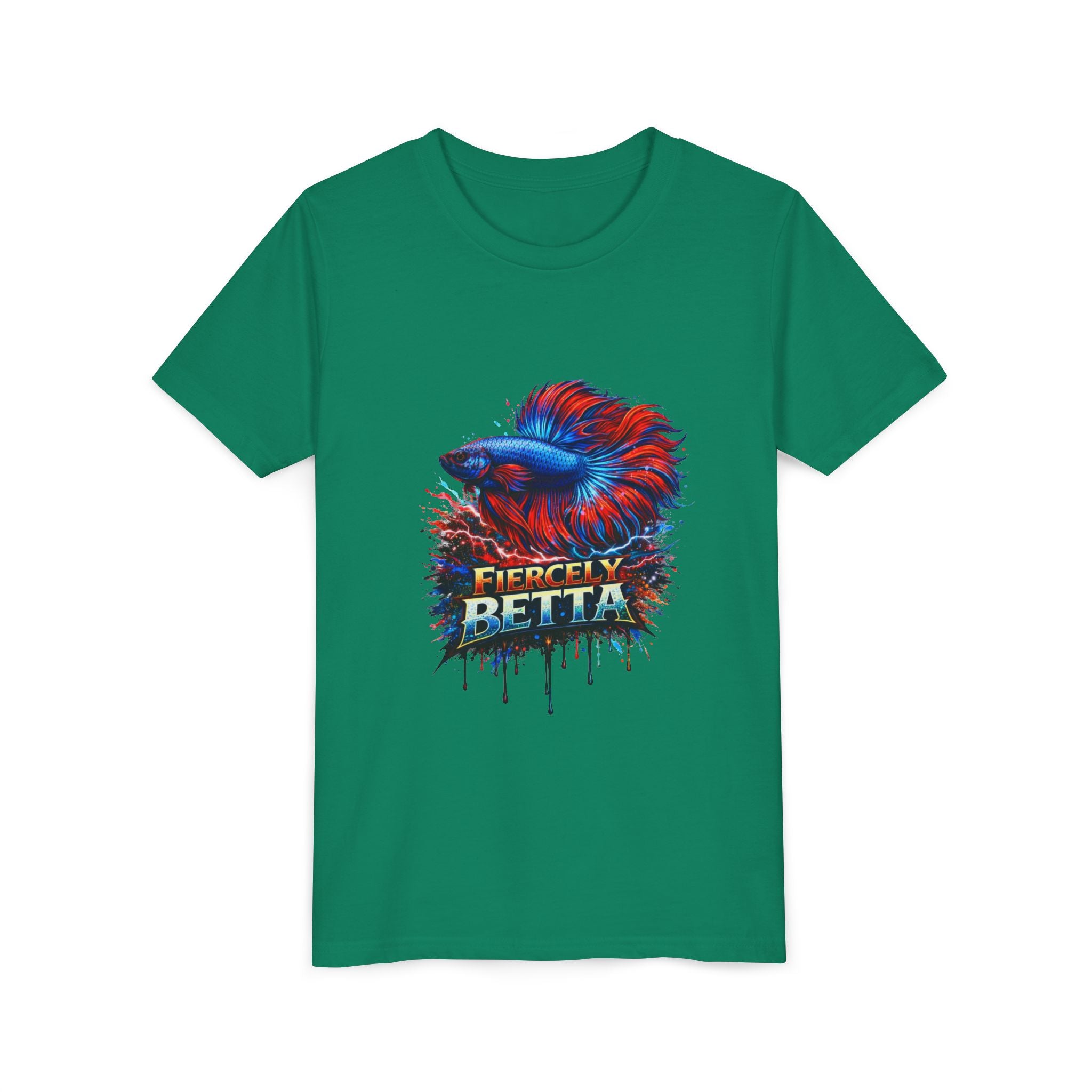 Fiercely Betta Youth Tee - Colorful Betta Fish Graphic Shirt