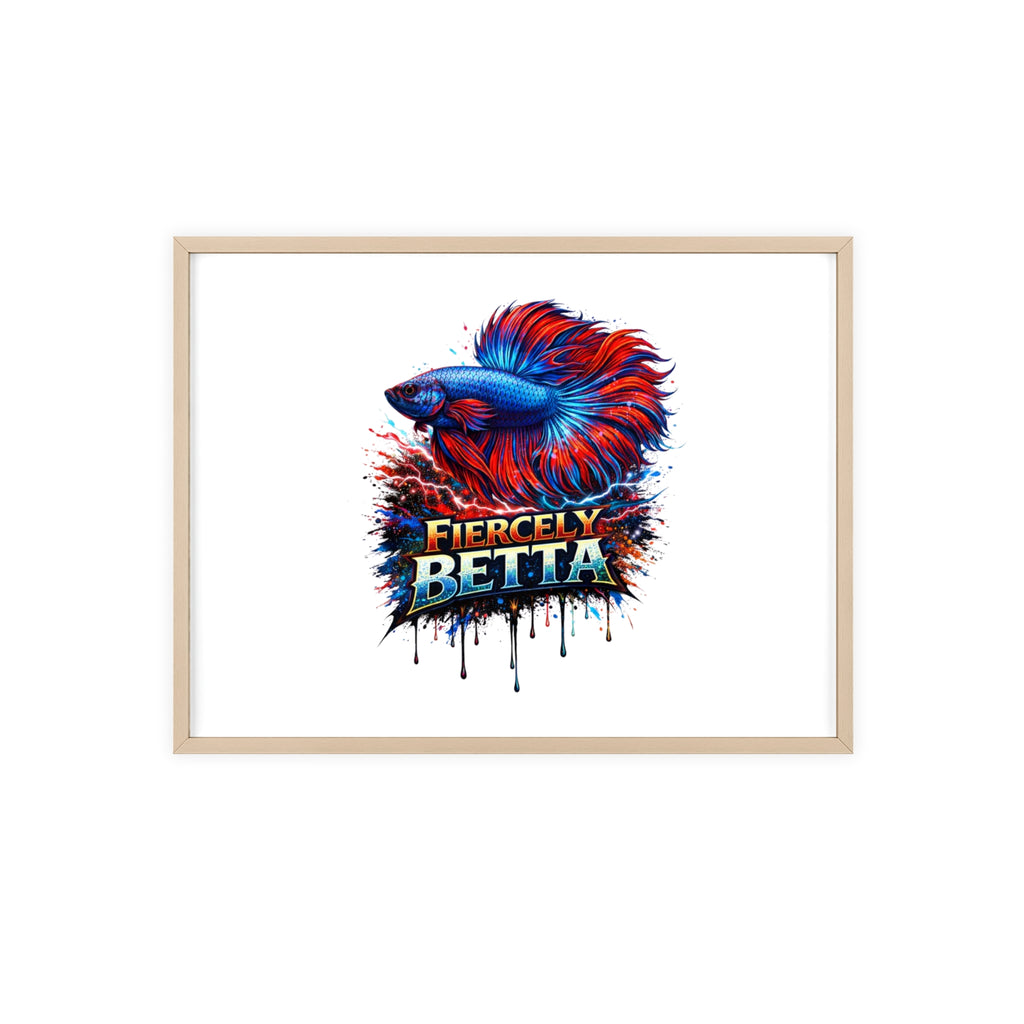 Fiercely Betta Framed Poster — Colorful Betta Fish Wall Art