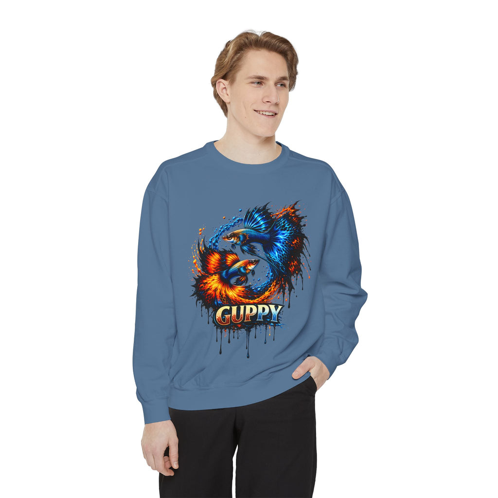 Fire & Ice Guppy – Premium "Neon Flare" Garment-Dyed Sweatshirt