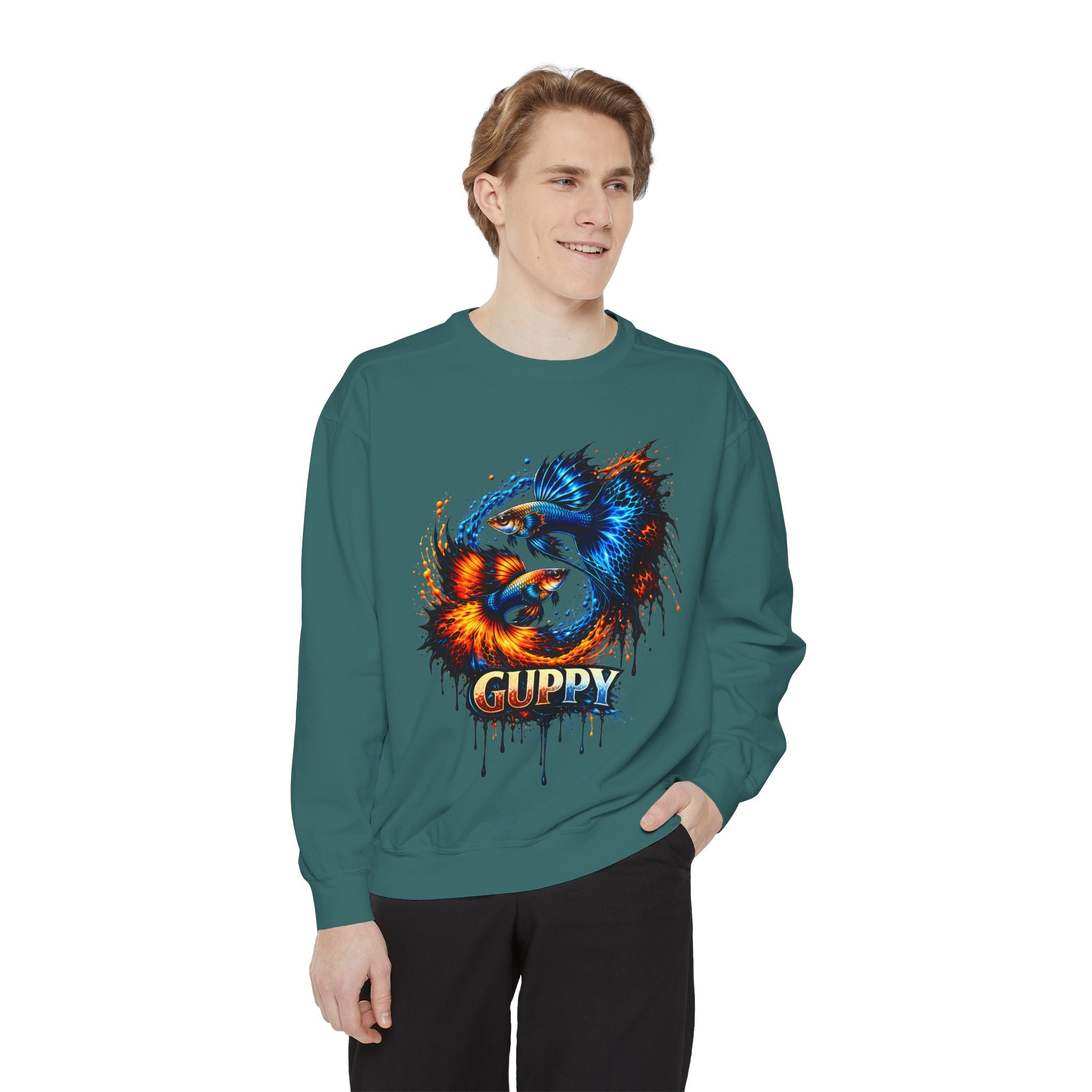 Fire & Ice Guppy – Premium "Neon Flare" Garment-Dyed Sweatshirt