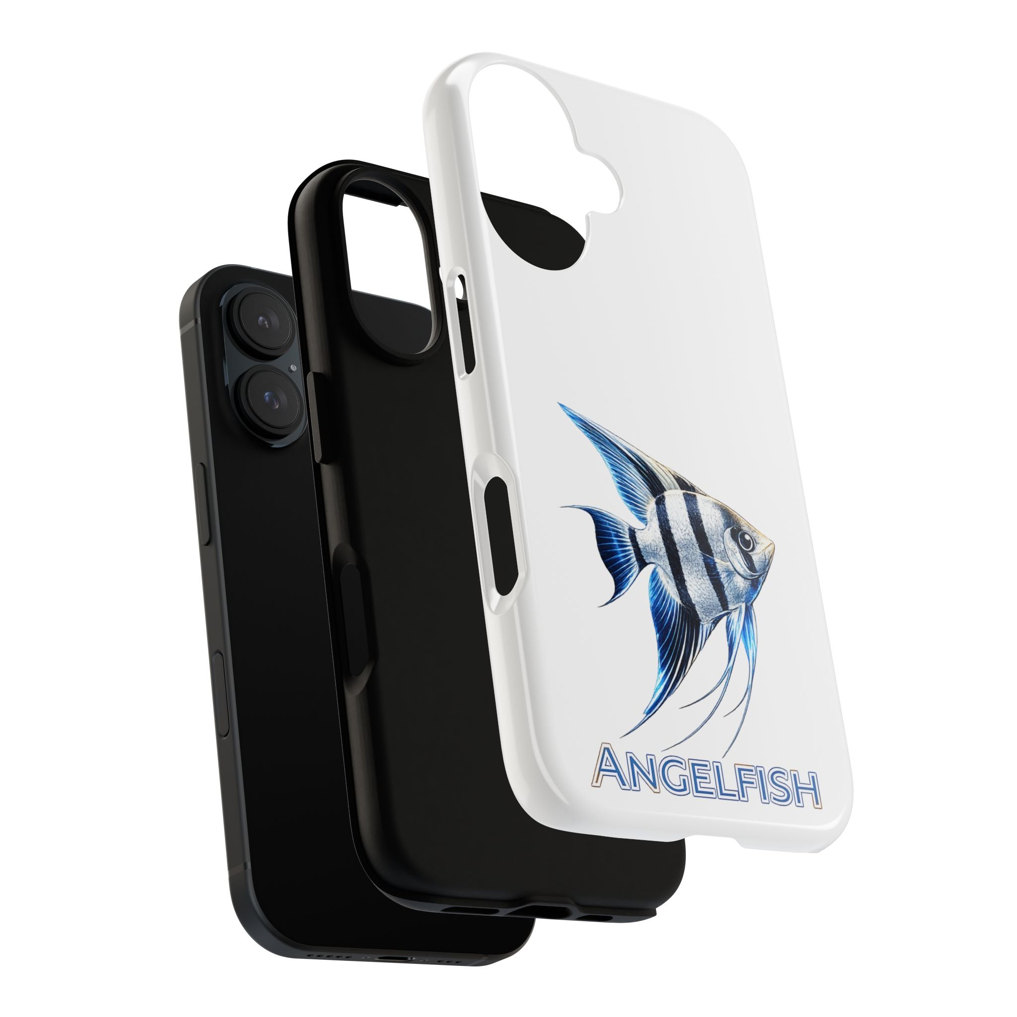 Angelfish Tough Phone Case – Durable Protective Case with Blue Tropical Fish Design