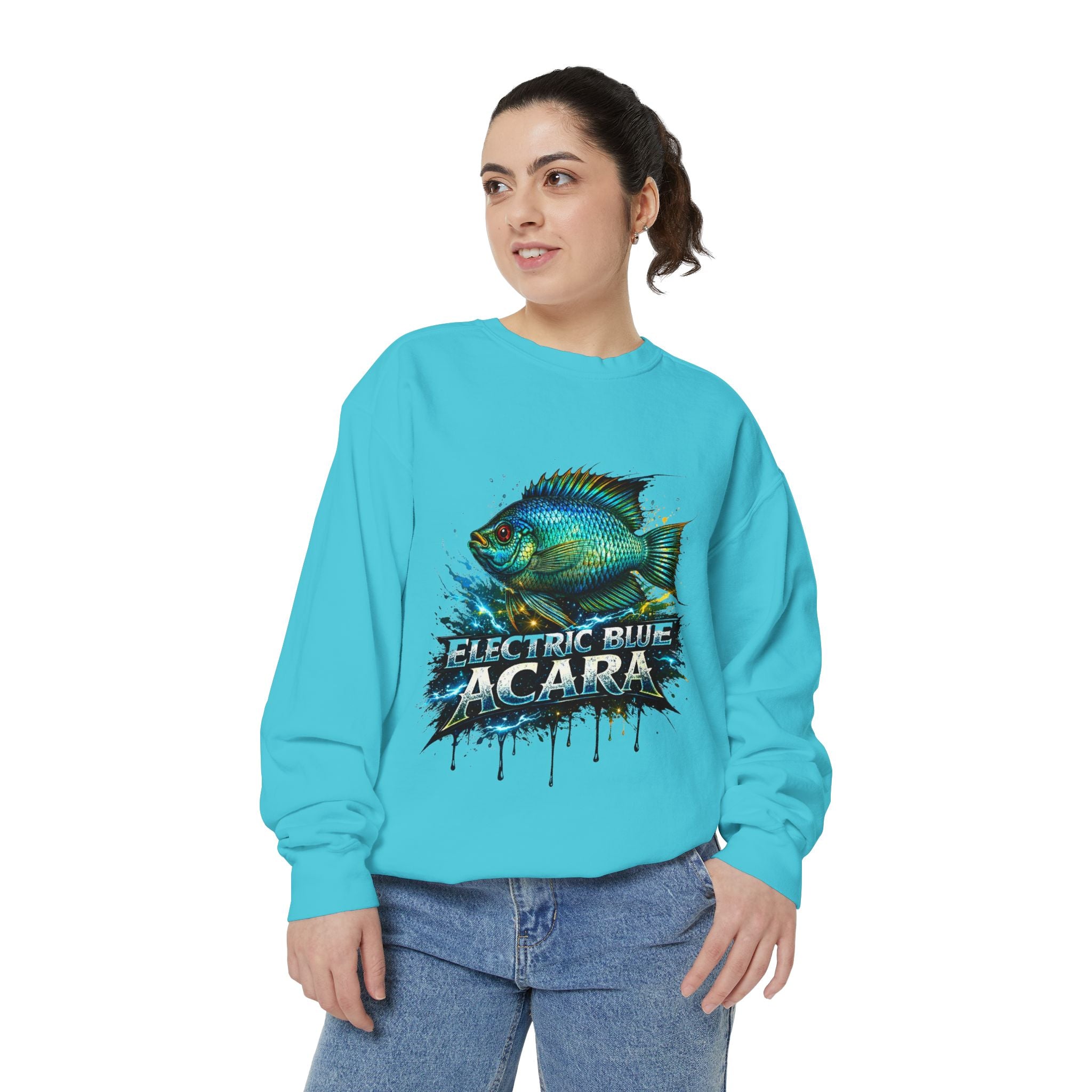 Electric Blue Acara – Garment-Dyed Premium Sweatshirt