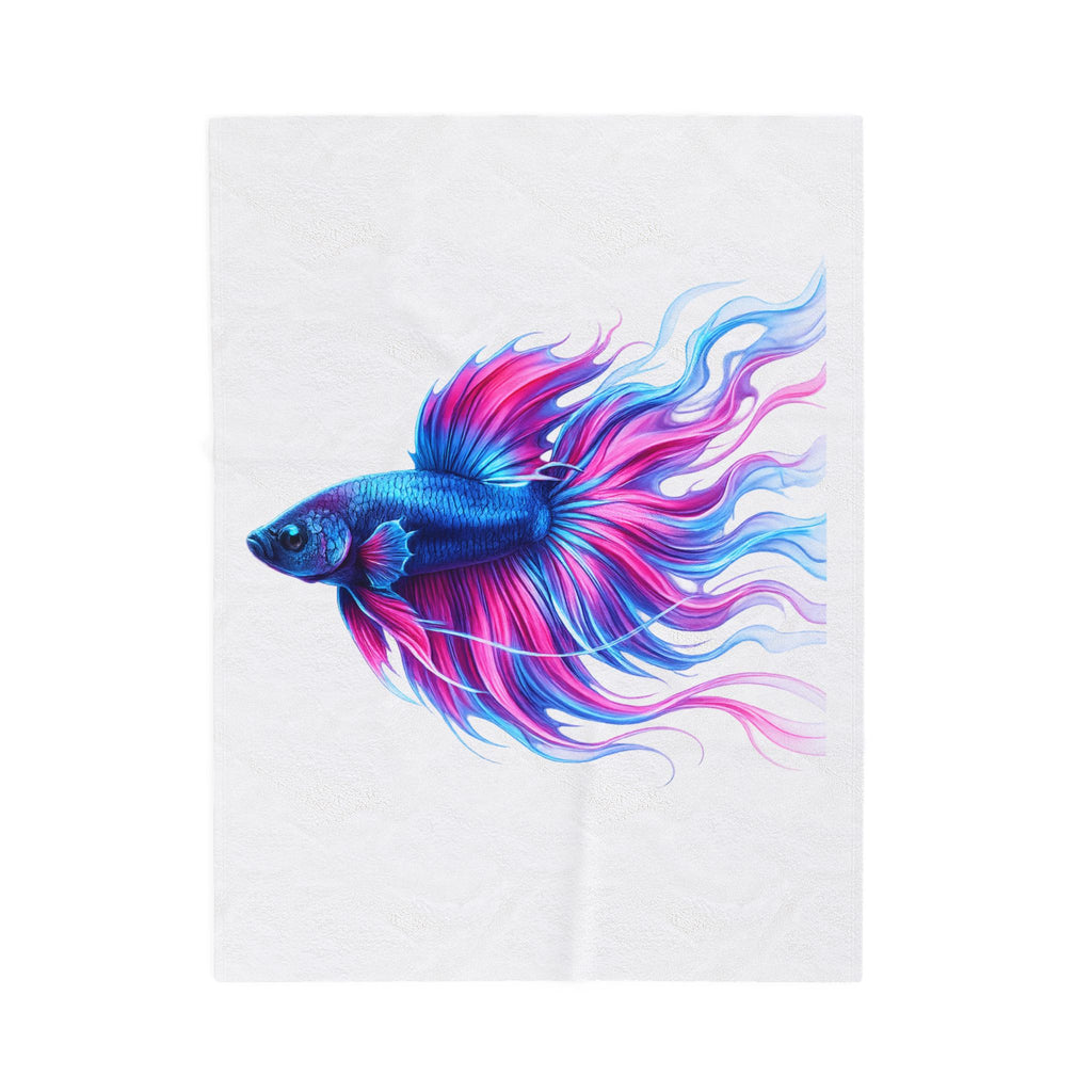 Velveteen Plush Blanket — Electric Paint Betta