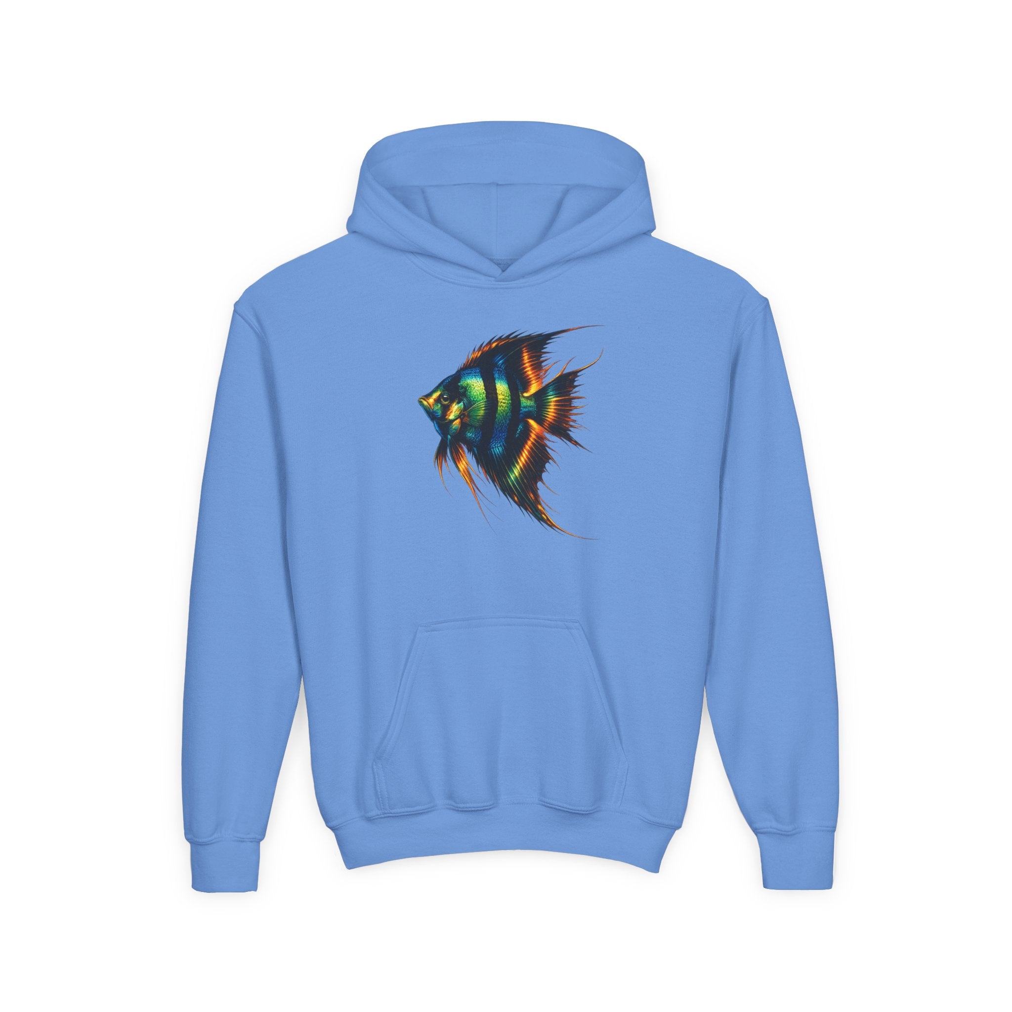 Youth Angelfish Hoodie - Colorful Aquarium Fish Graphic Sweatshirt