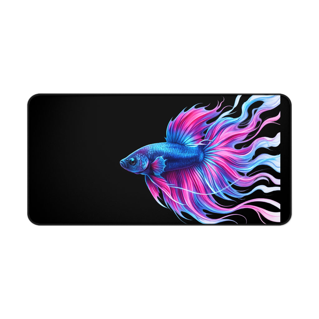 Betta Fish Desk Mat — Neon Aquatic Mouse Pad for Gamers & Home Offices